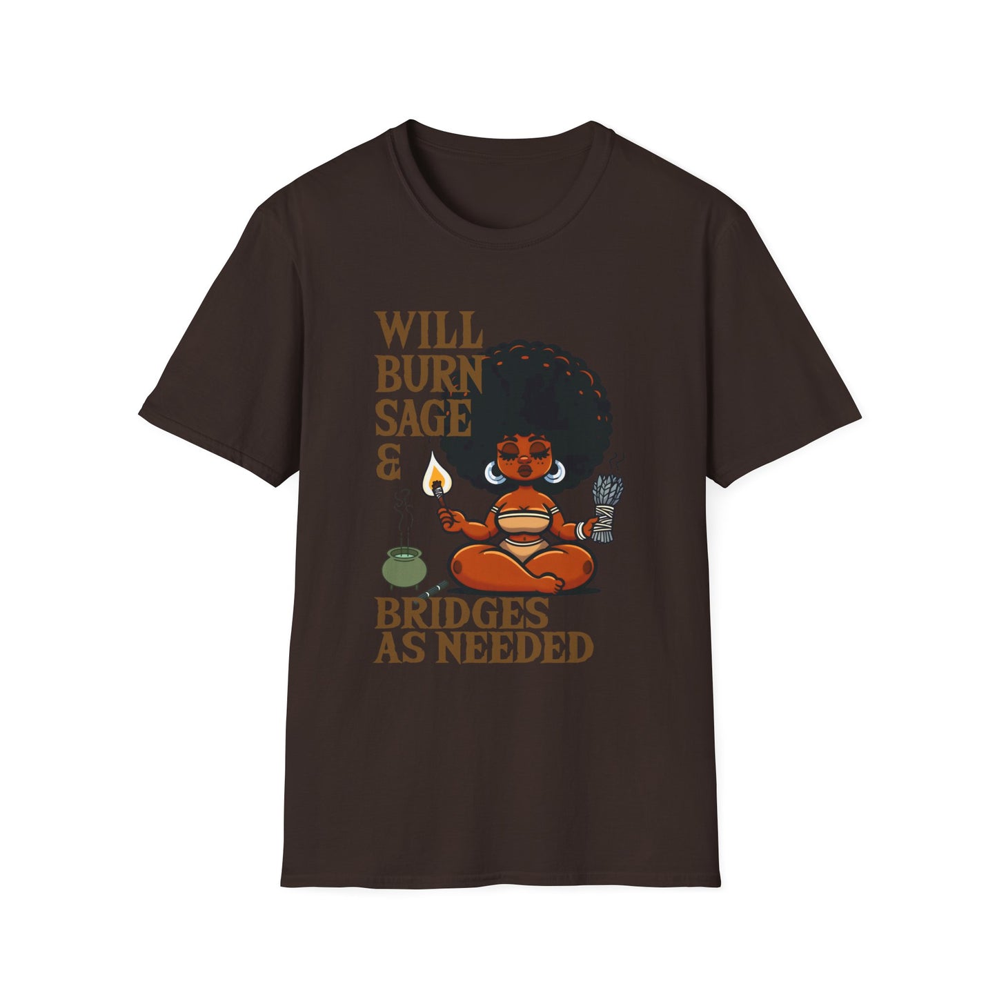 Will Burn Sage and Bridges Brown Softstyle T-Shirt