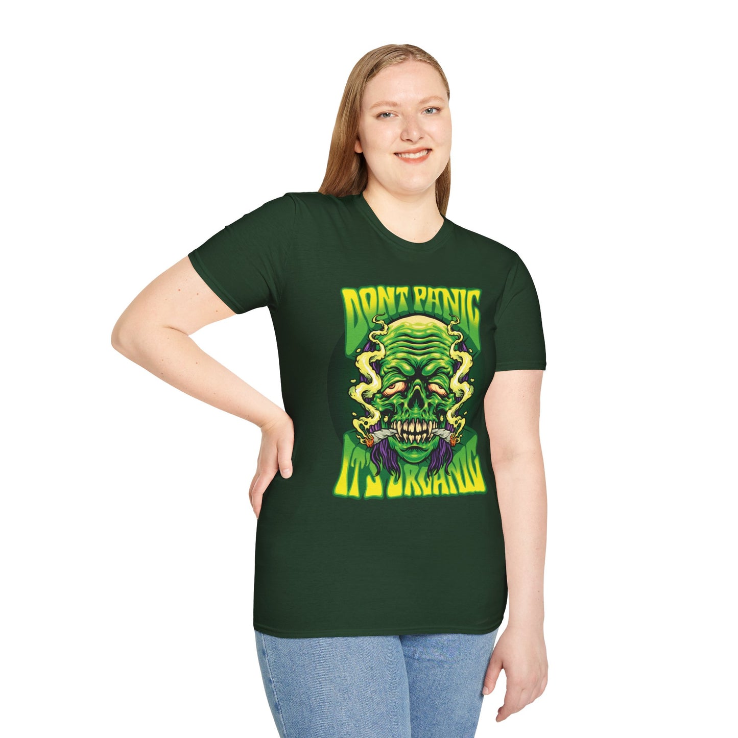 Don't Panic it's Organic Unisex Softstyle T-Shirt