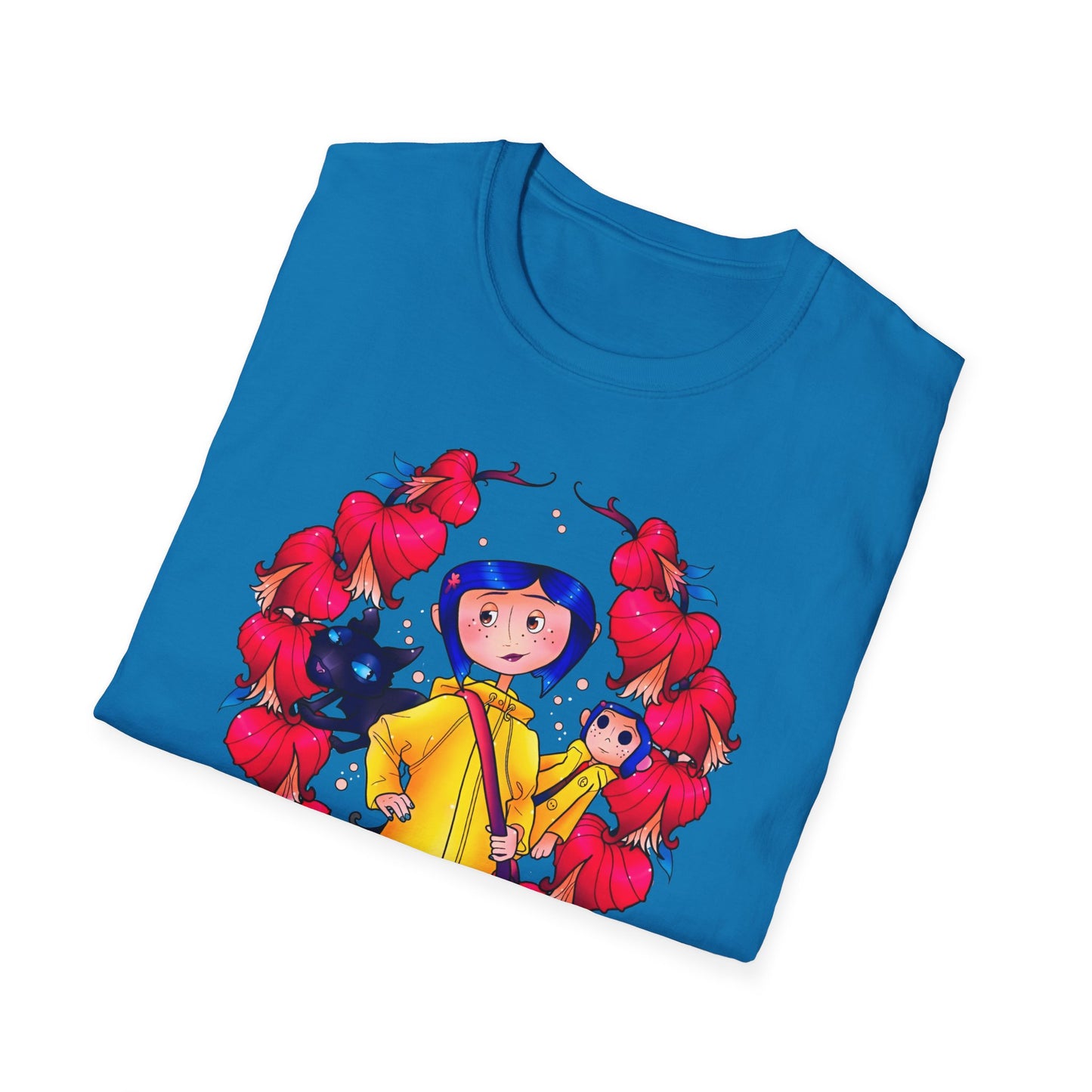 Coraline Yellow Rain Coat Unisex Softstyle T-Shirt