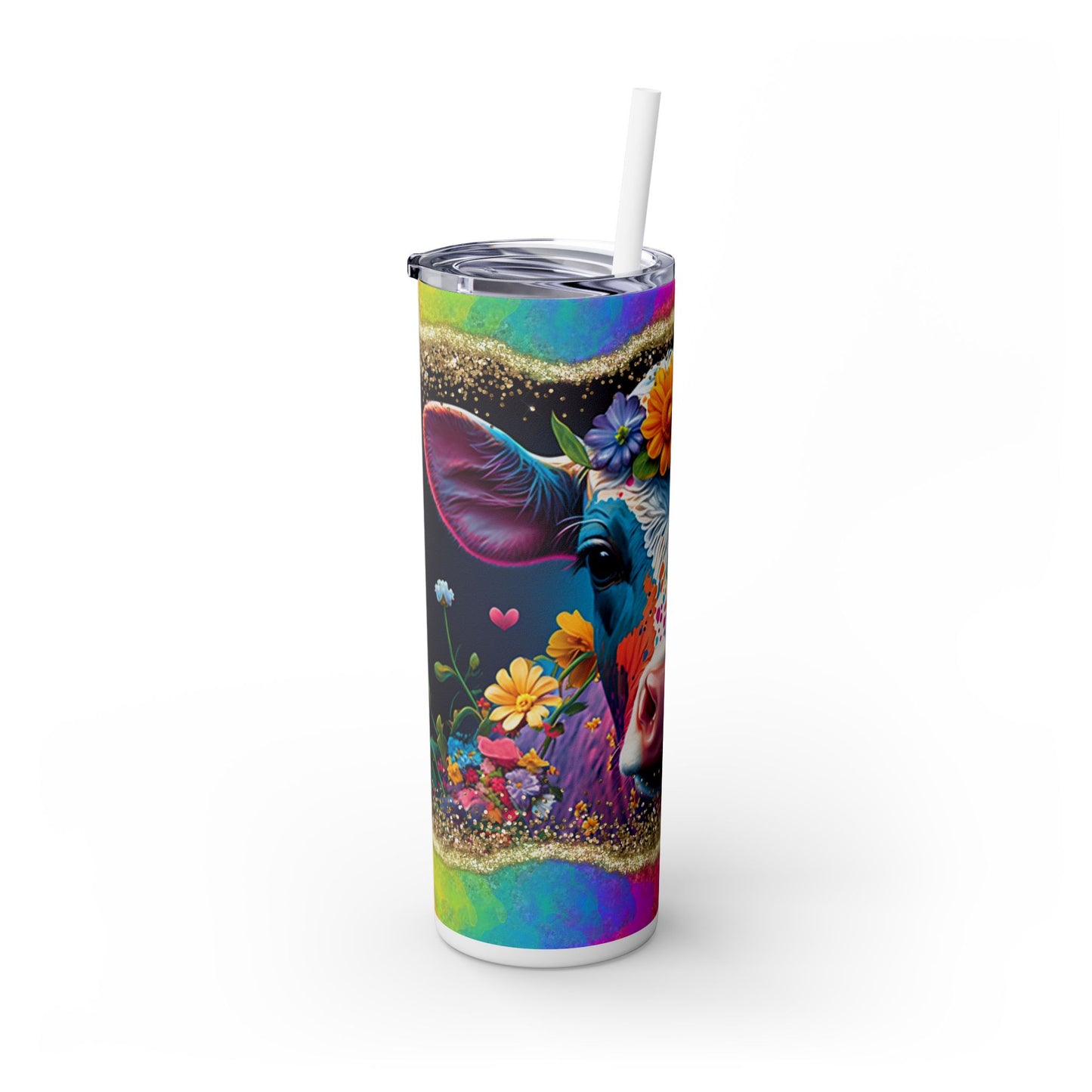 Flower Child Heffer Tumbler with Straw, 20oz