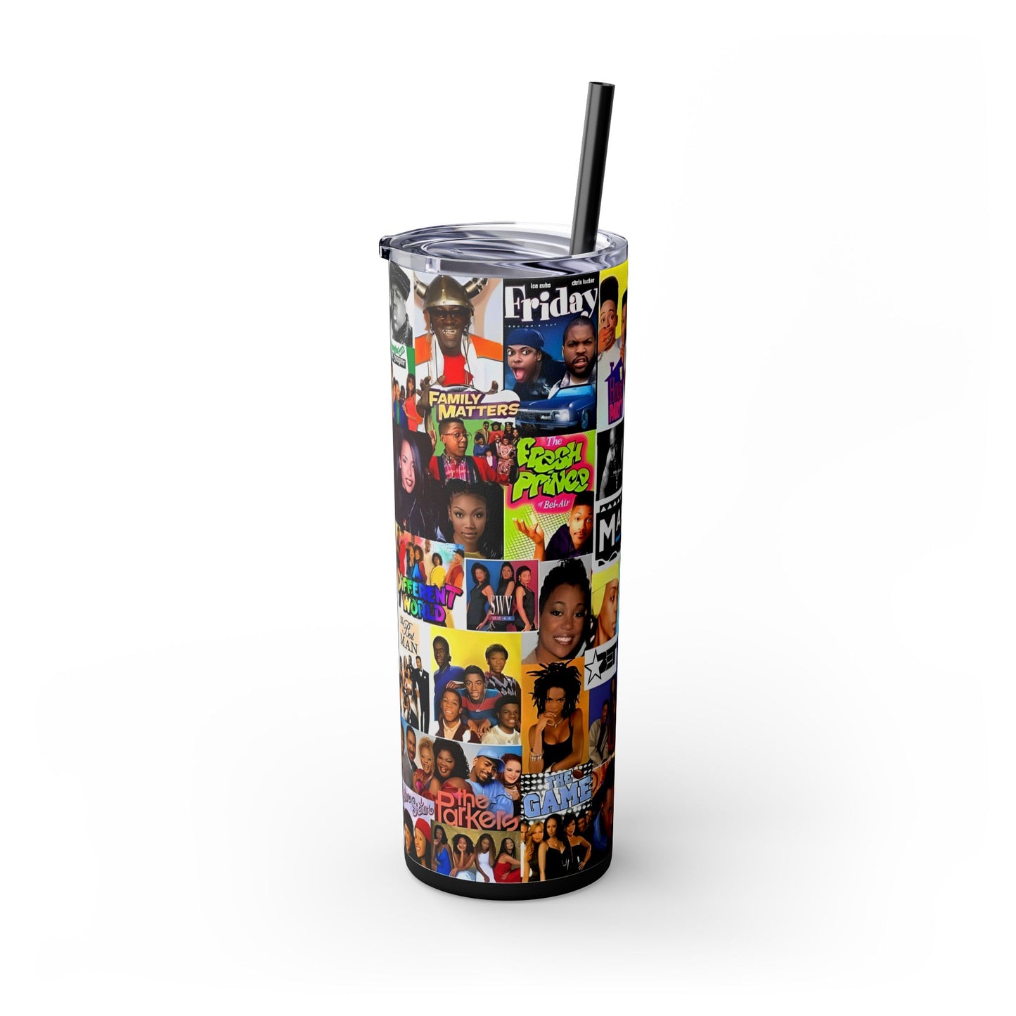 I Love the 90's Black Culture Tumbler with Straw, 20oz