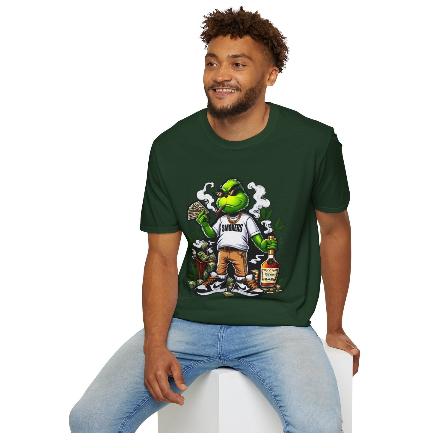 Smokers Grinch Softstyle T-Shirt