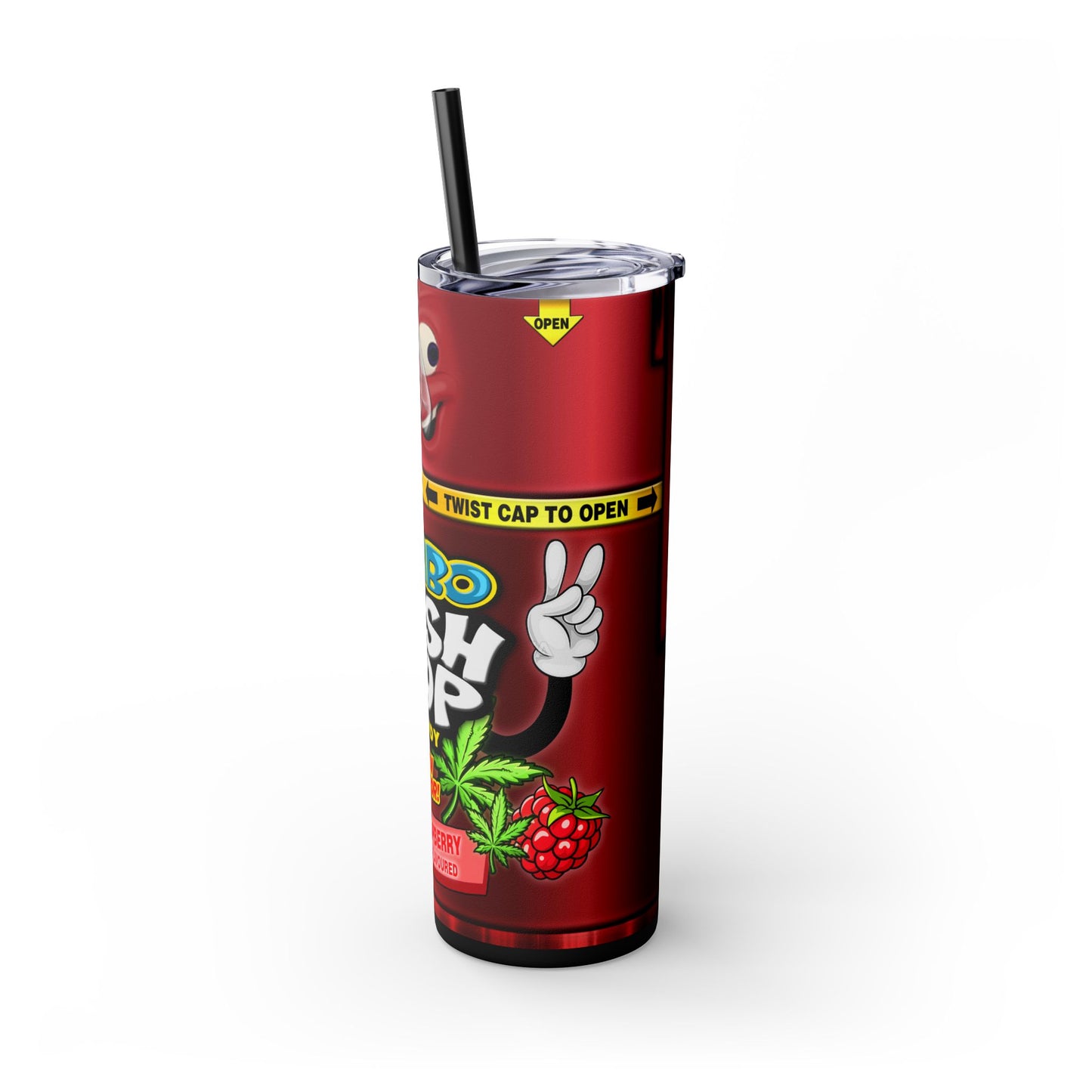 Jumbo Kush Pops Reefy Raspberry Tumbler with Straw, 20oz