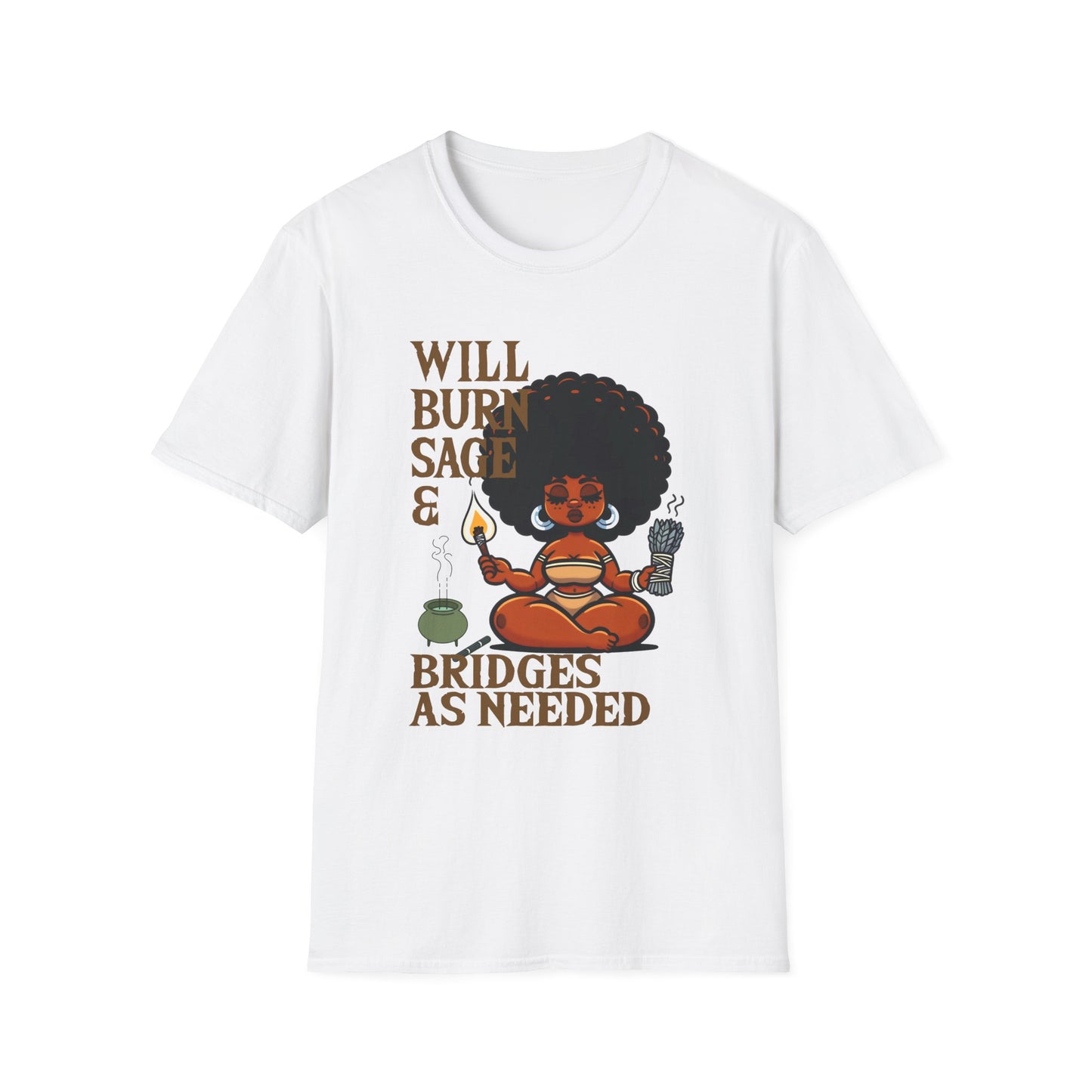 Will Burn Sage and Bridges Brown Softstyle T-Shirt