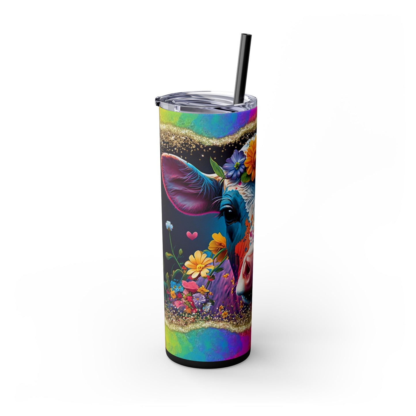 Flower Child Heffer Tumbler with Straw, 20oz