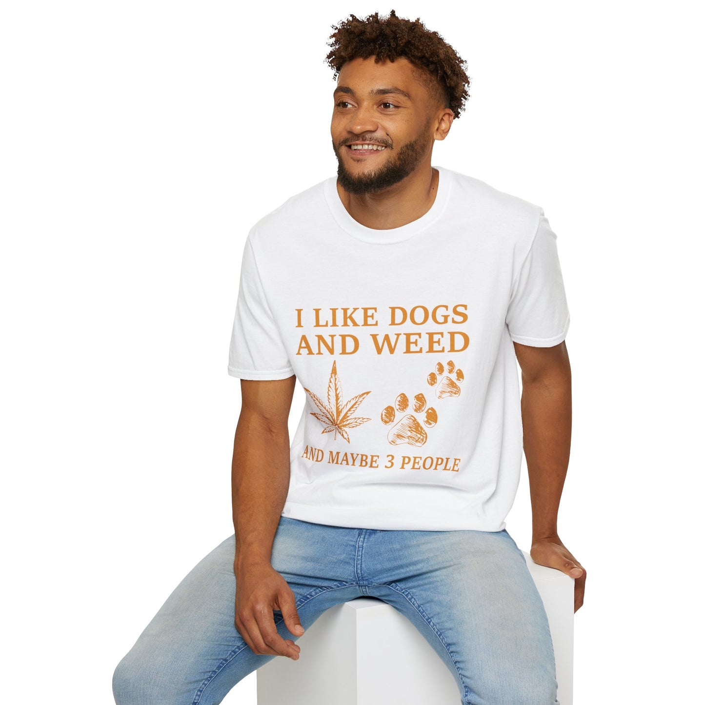 I Like Dogs and Weed Unisex Softstyle T-Shirt