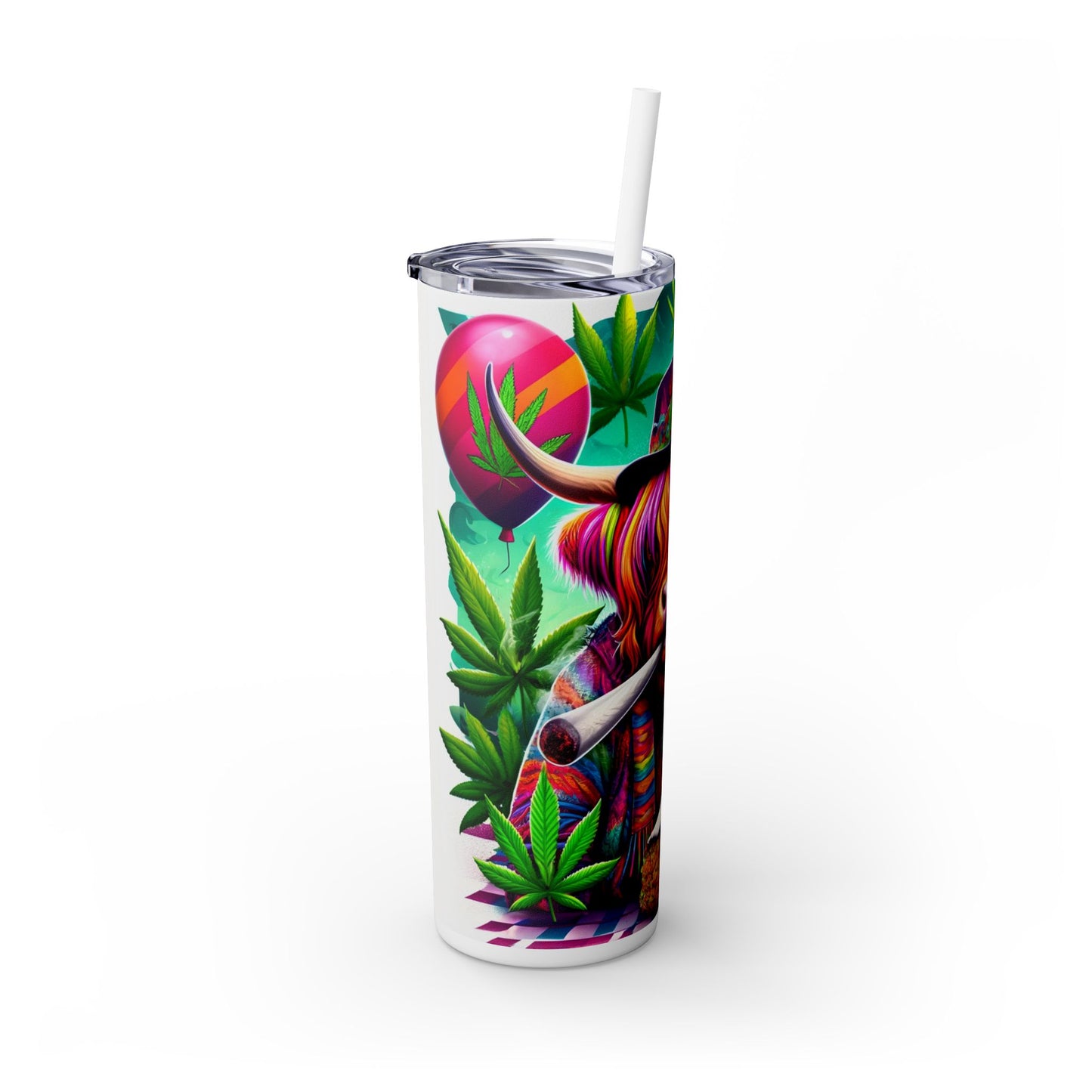 Puff the Cow Tumbler with Straw, 20oz