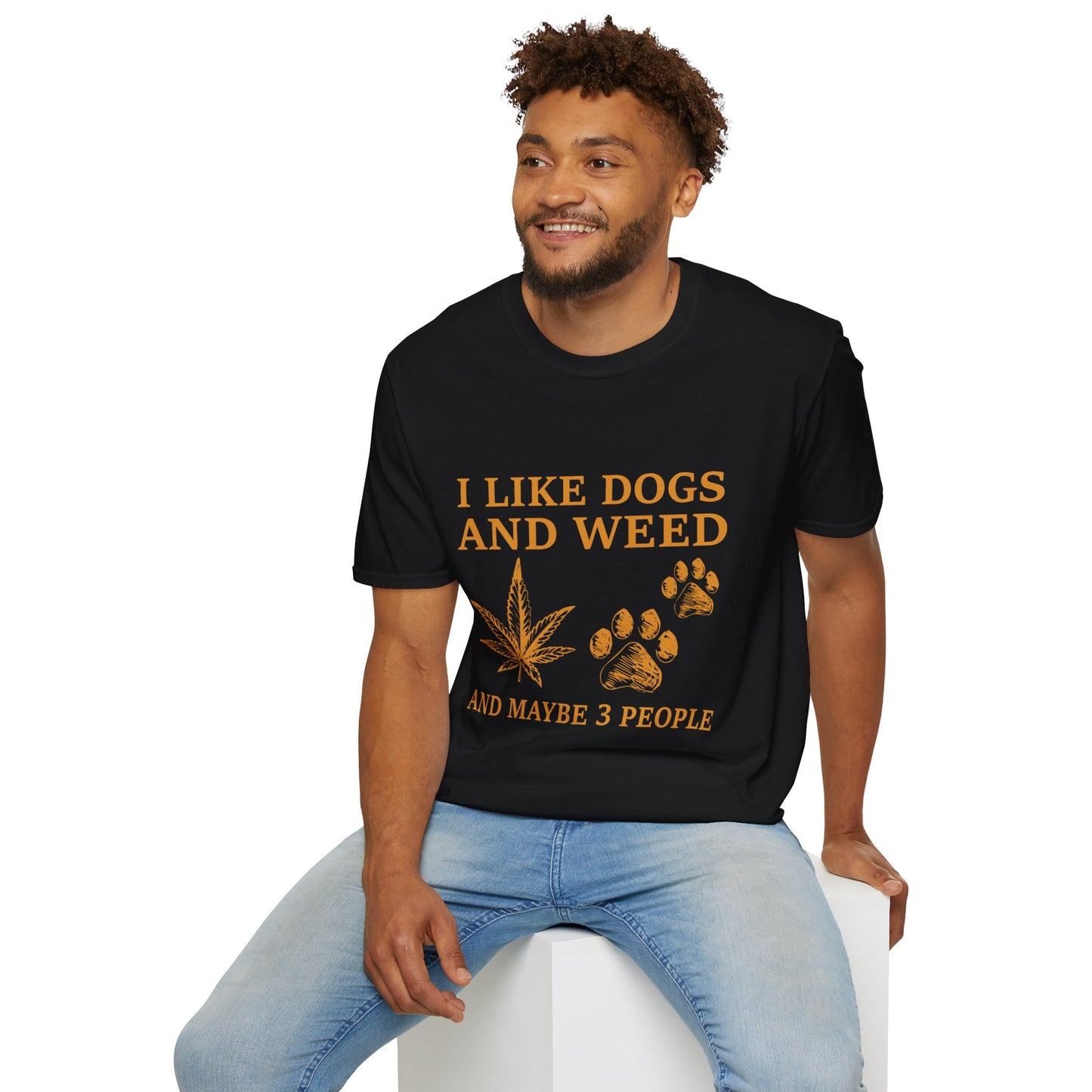 I Like Dogs and Weed Unisex Softstyle T-Shirt