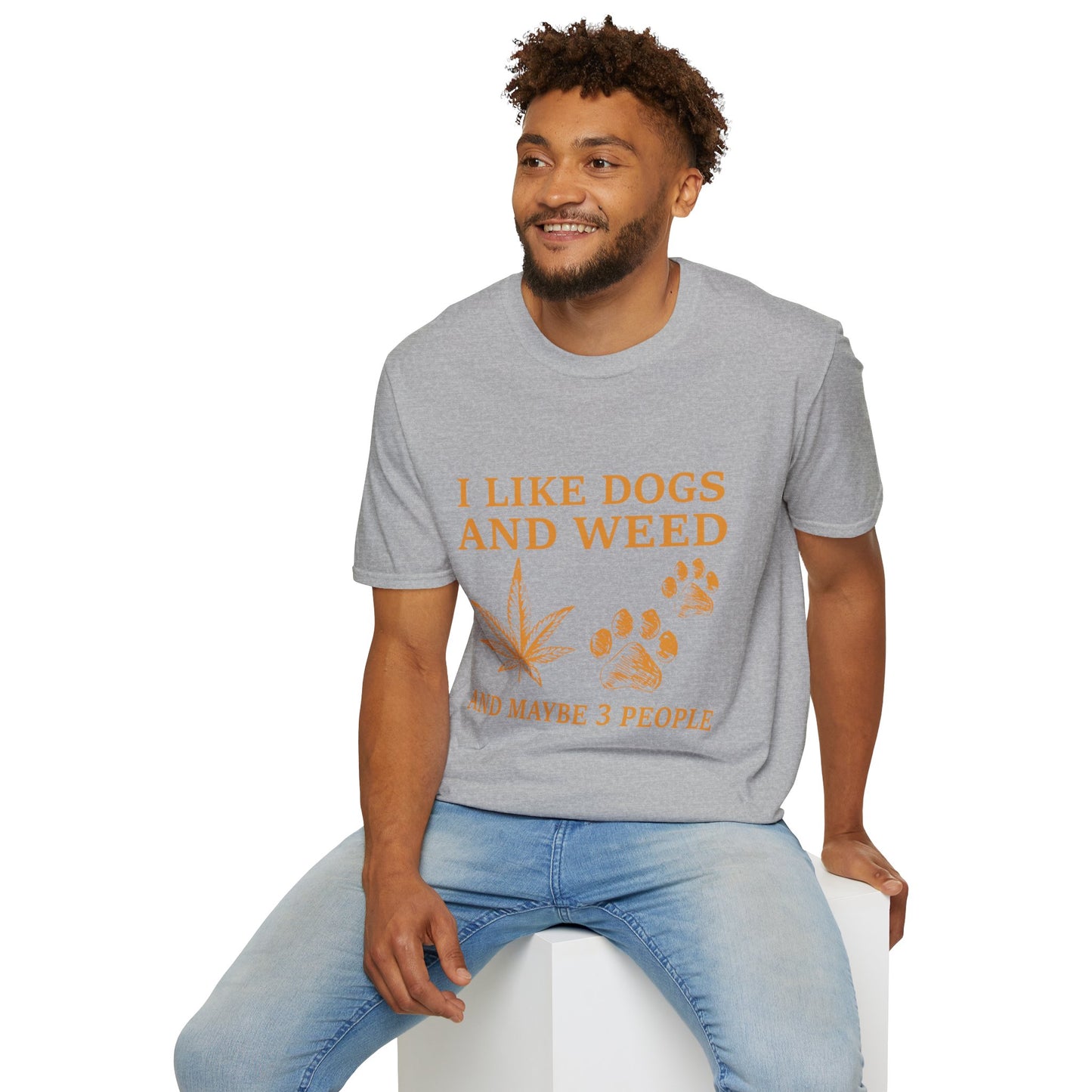 I Like Dogs and Weed Unisex Softstyle T-Shirt