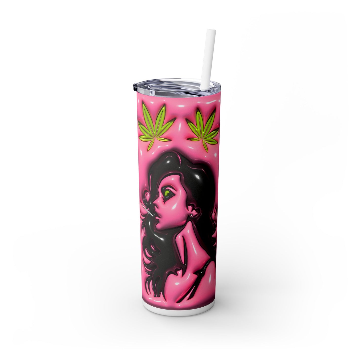 Sativa Diva Skinny Tumbler with Straw, 20oz