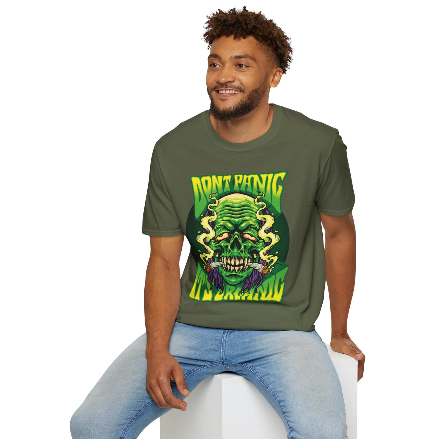 Don't Panic it's Organic Unisex Softstyle T-Shirt