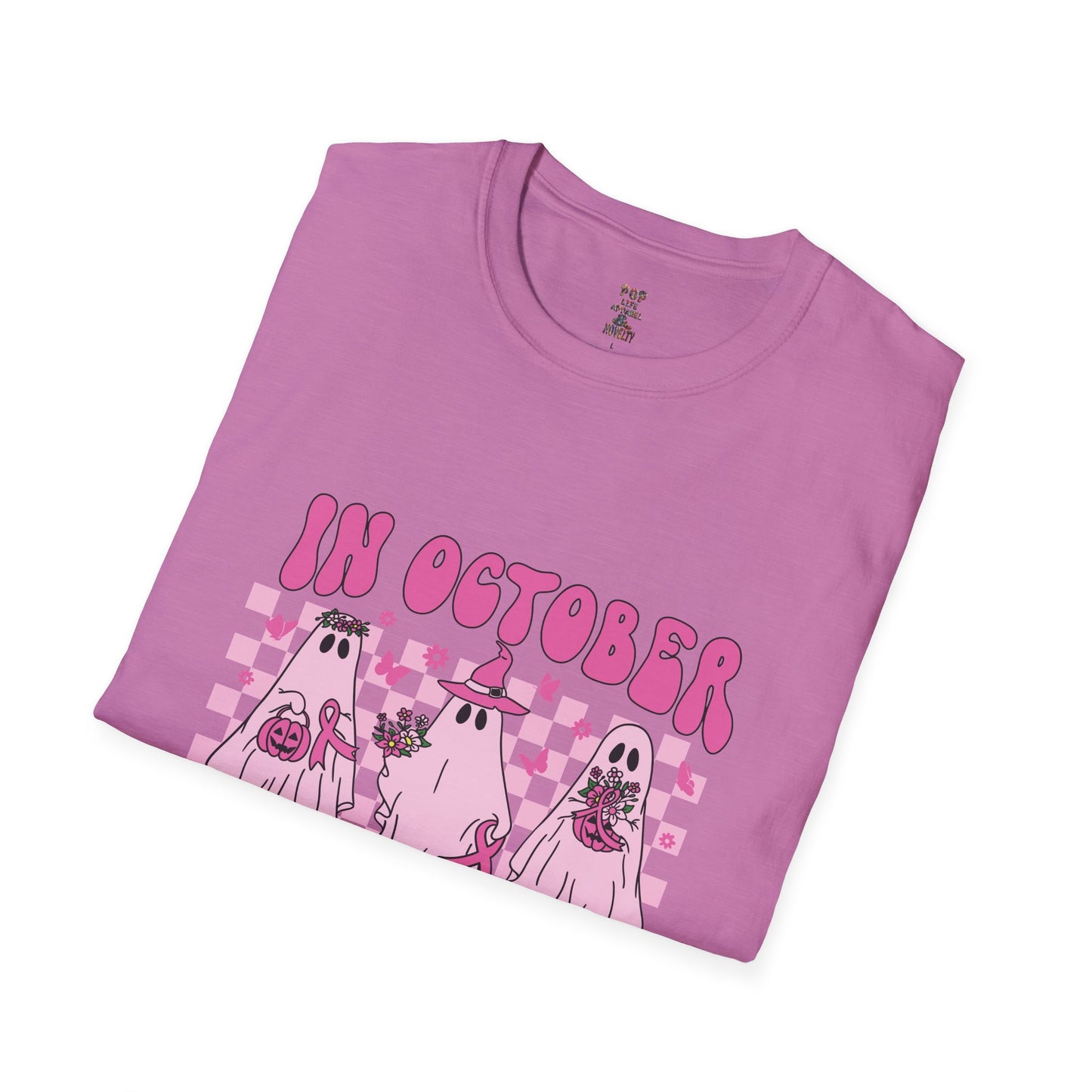 In October We Wear Pink Ghost Softstyle T-Shirt