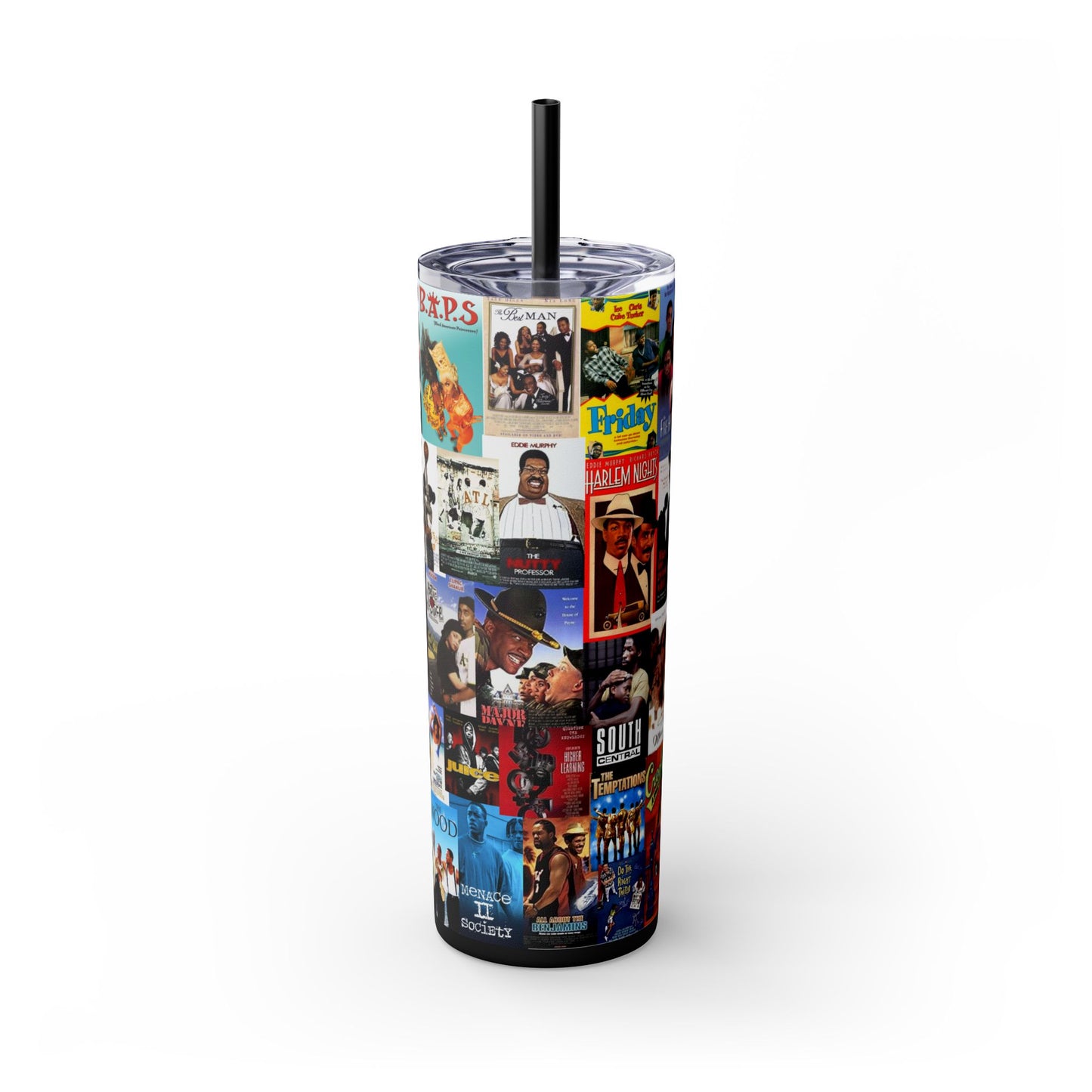 Classic Black Movies Tumbler with Straw, 20oz