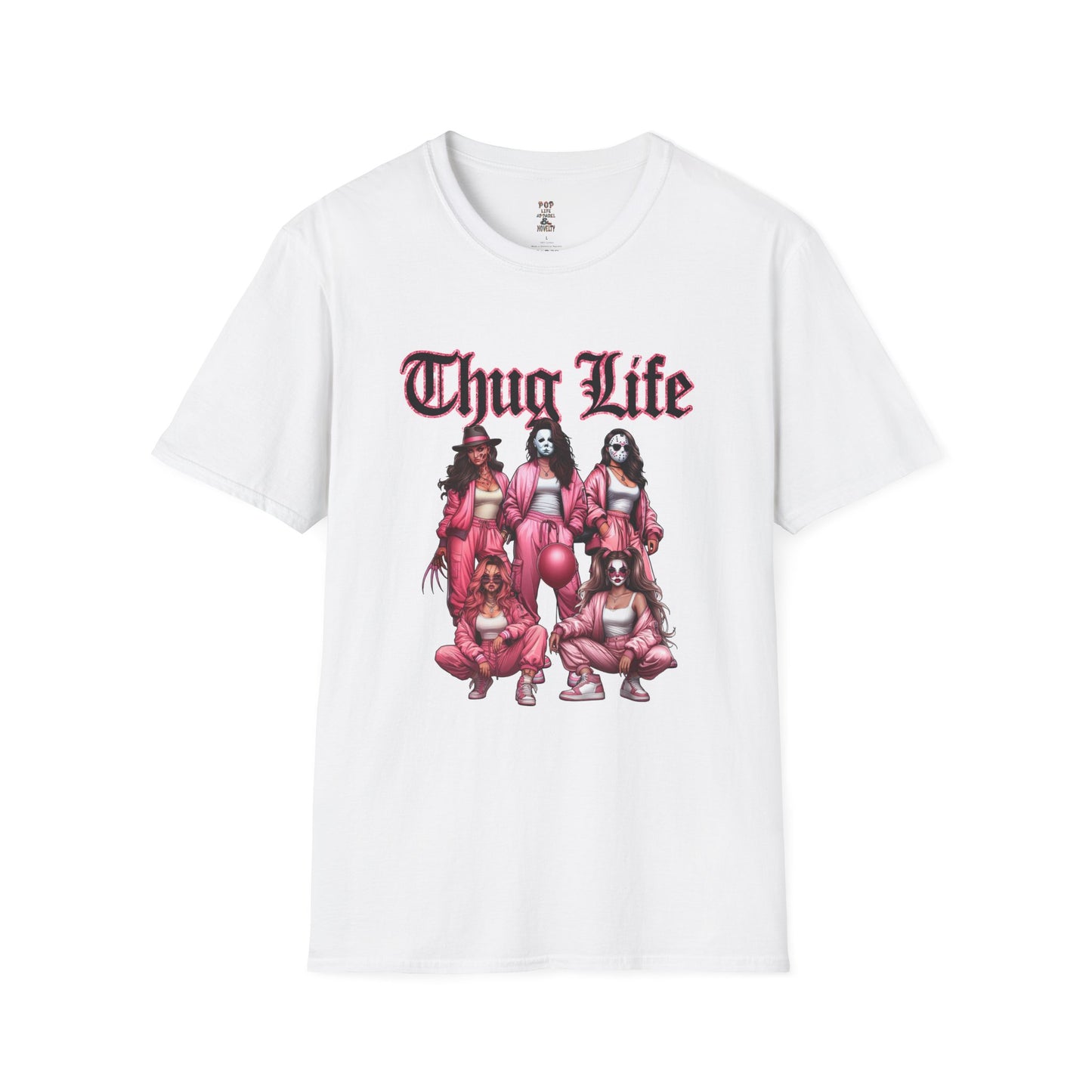 Pink Thug Life Horror Unisex Softstyle T-Shirt