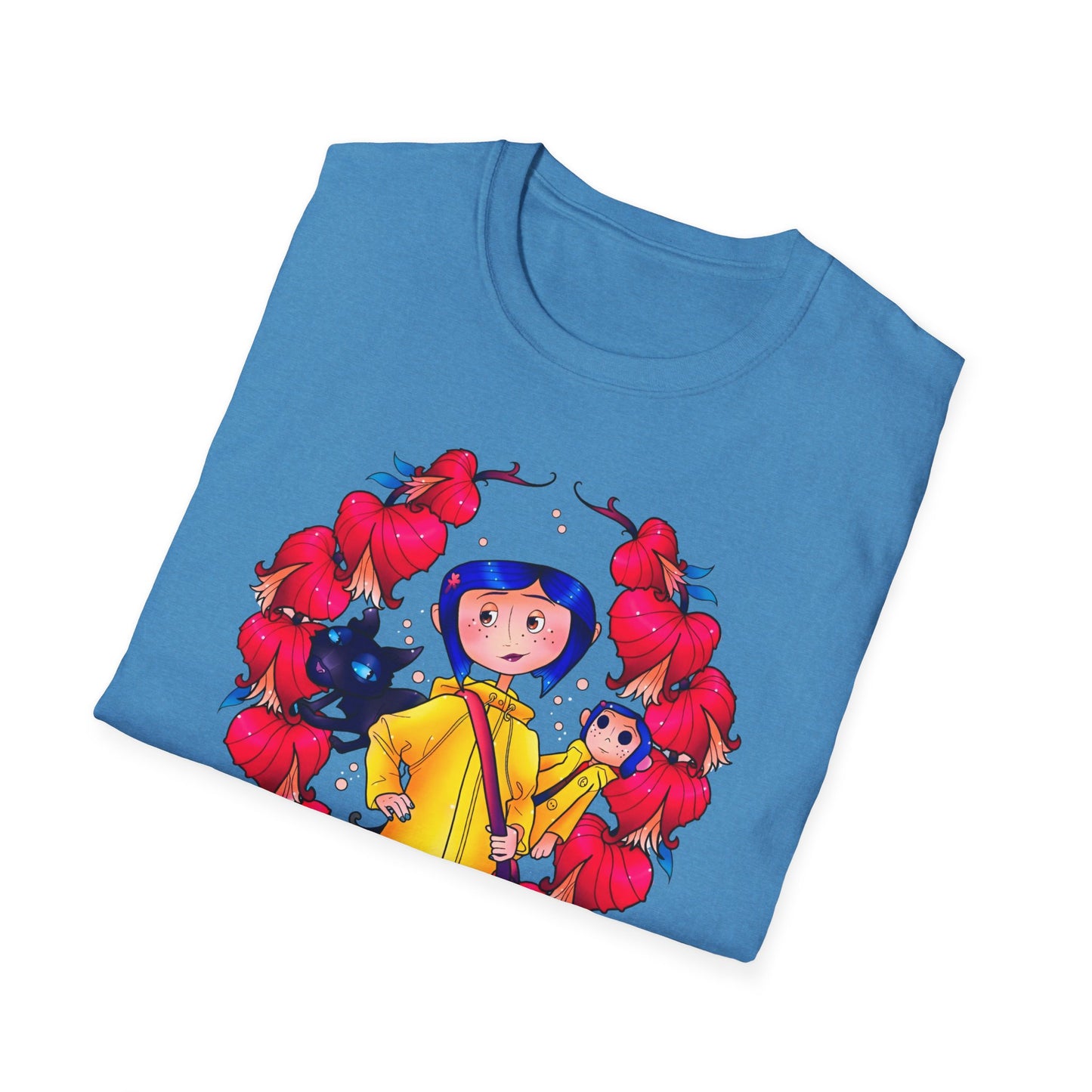 Coraline Yellow Rain Coat Unisex Softstyle T-Shirt