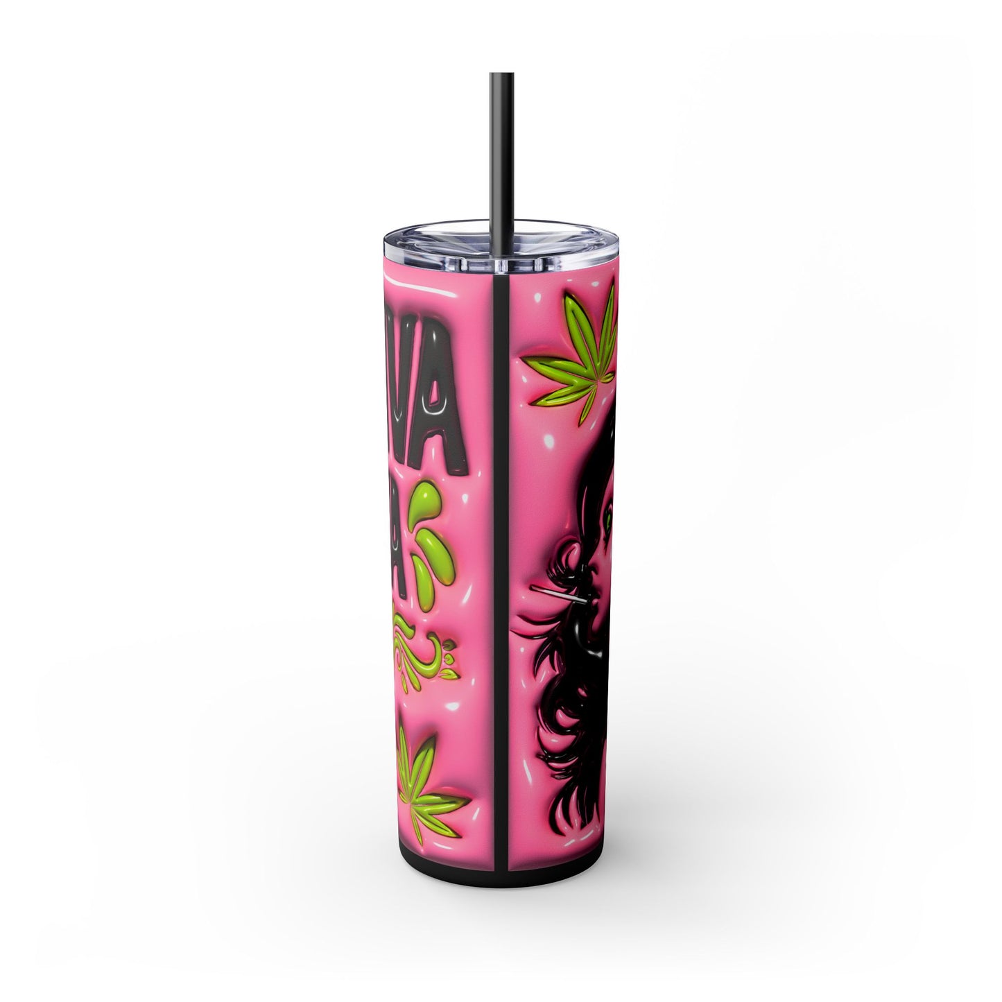 Sativa Diva Skinny Tumbler with Straw, 20oz