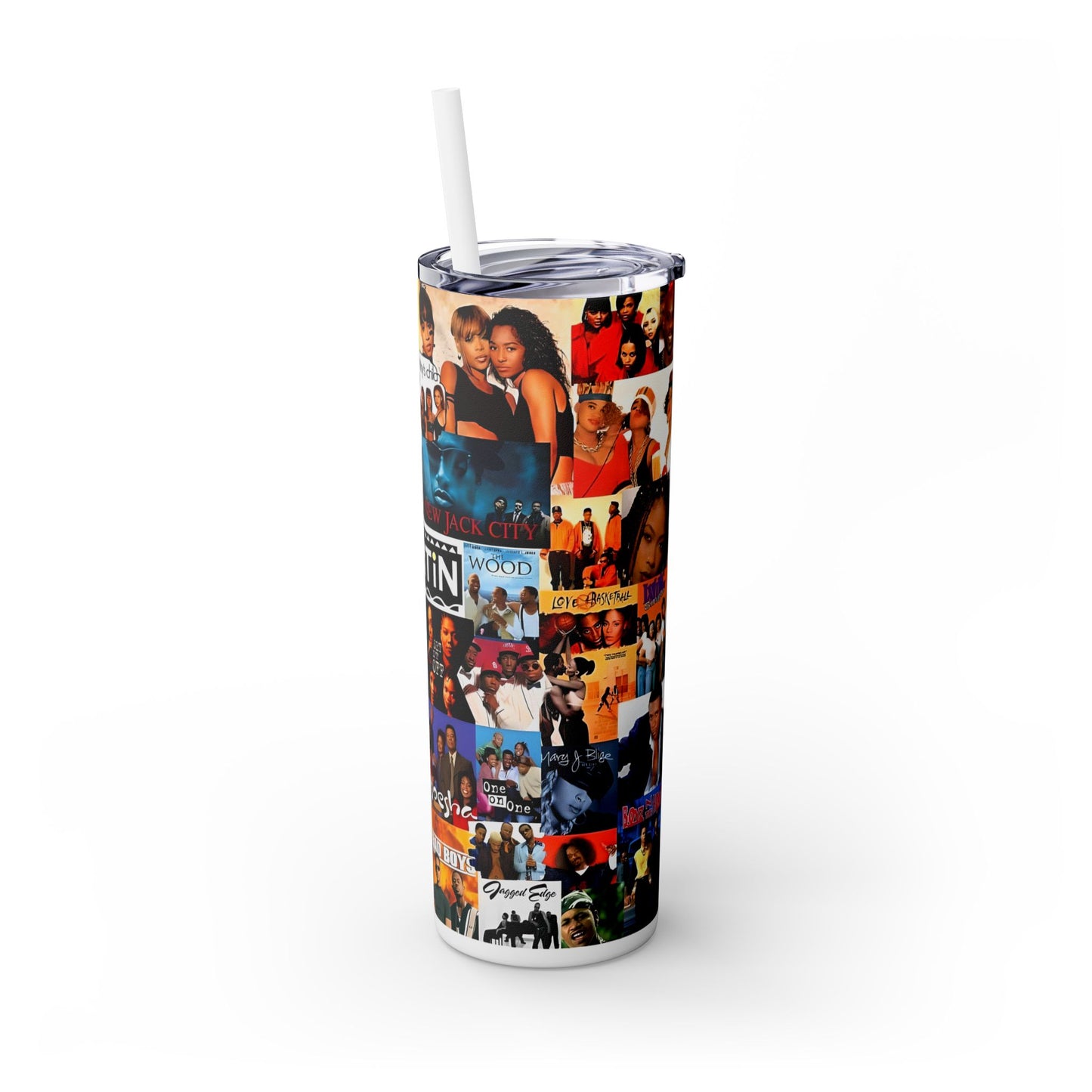 I Love the 90's Black Culture Tumbler with Straw, 20oz