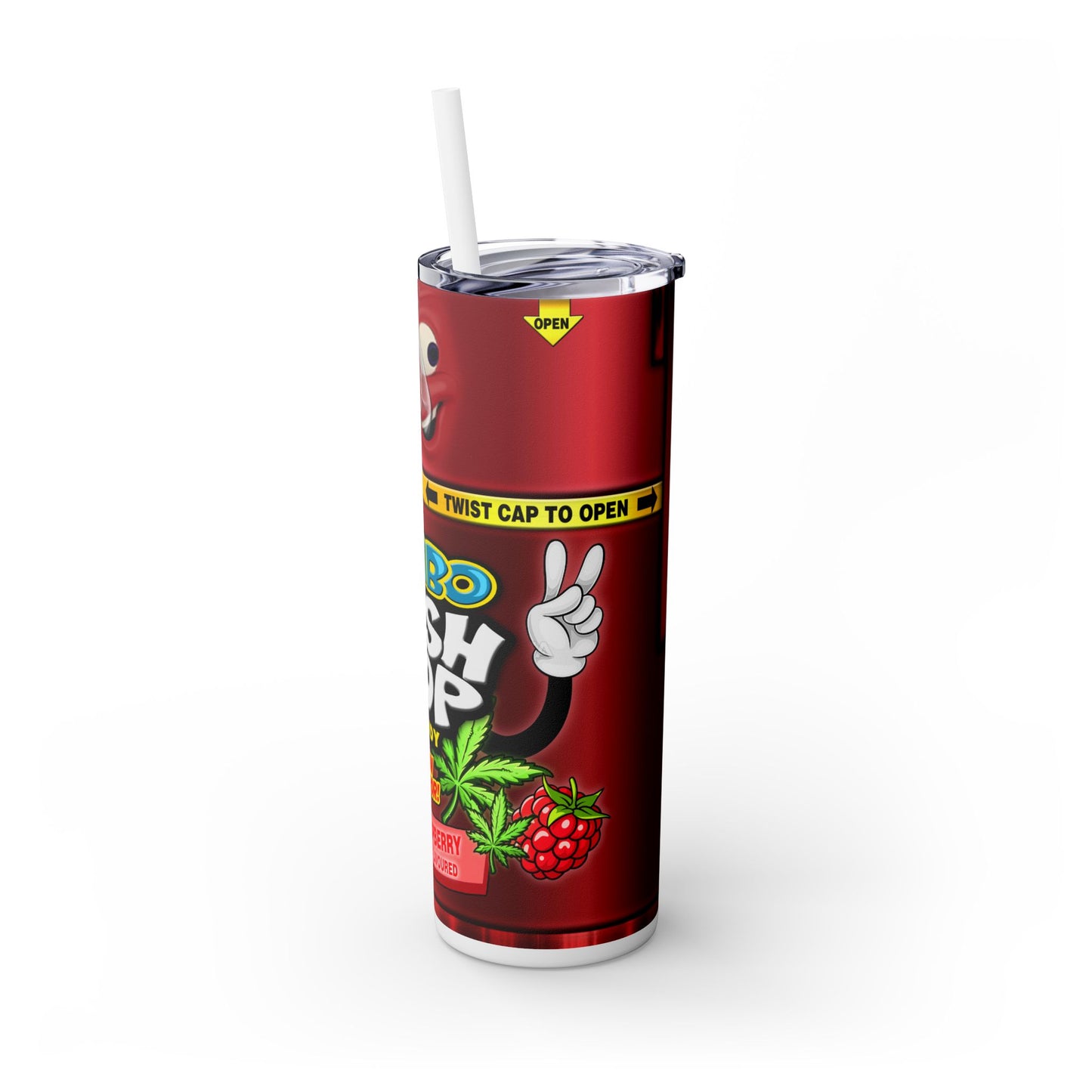 Jumbo Kush Pops Reefy Raspberry Tumbler with Straw, 20oz