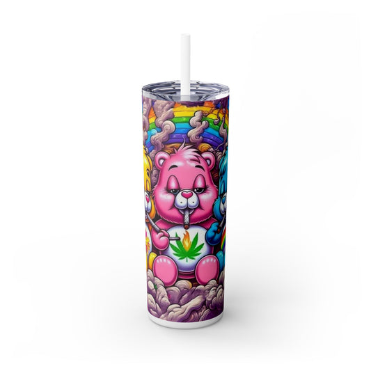 Caring Clouds Skinny Tumbler with Straw, 20oz