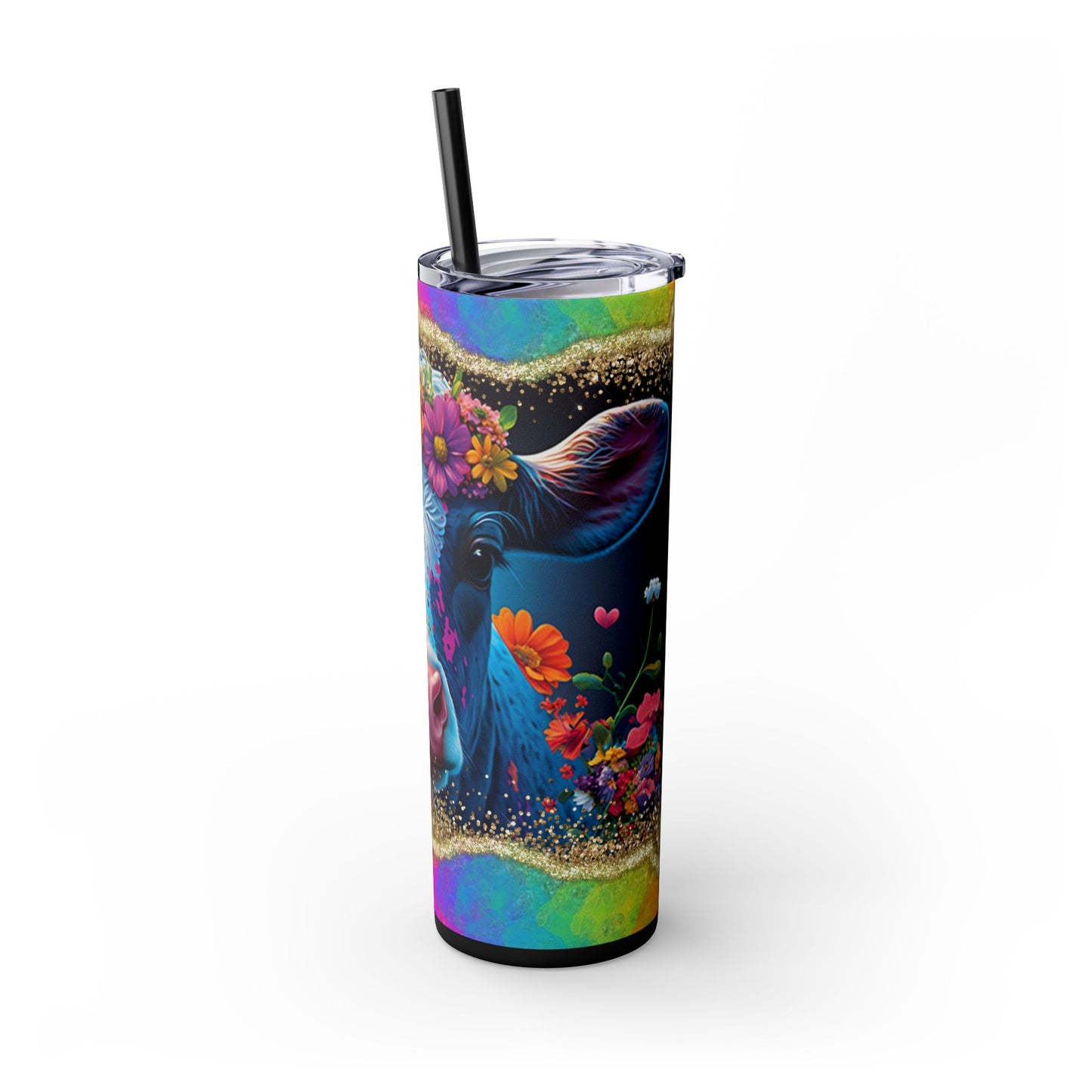 Flower Child Heffer Tumbler with Straw, 20oz