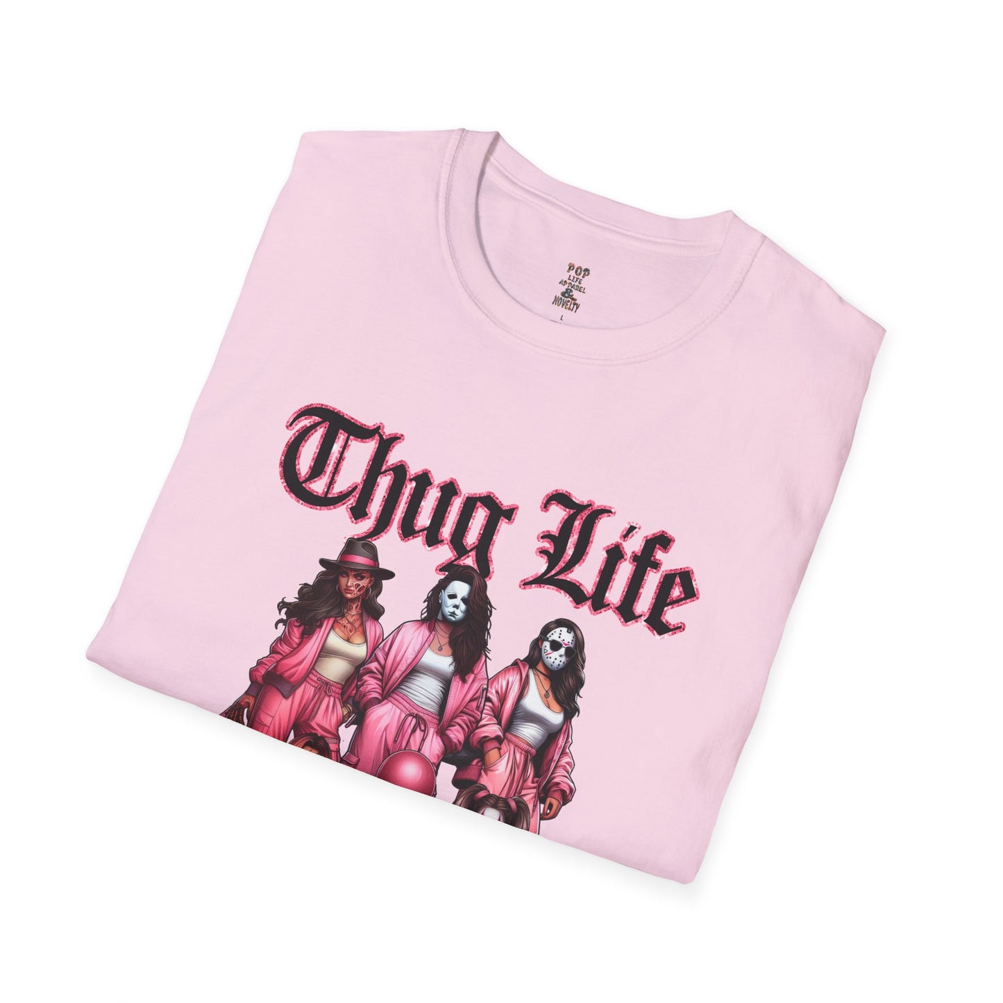 Pink Thug Life Horror Unisex Softstyle T-Shirt