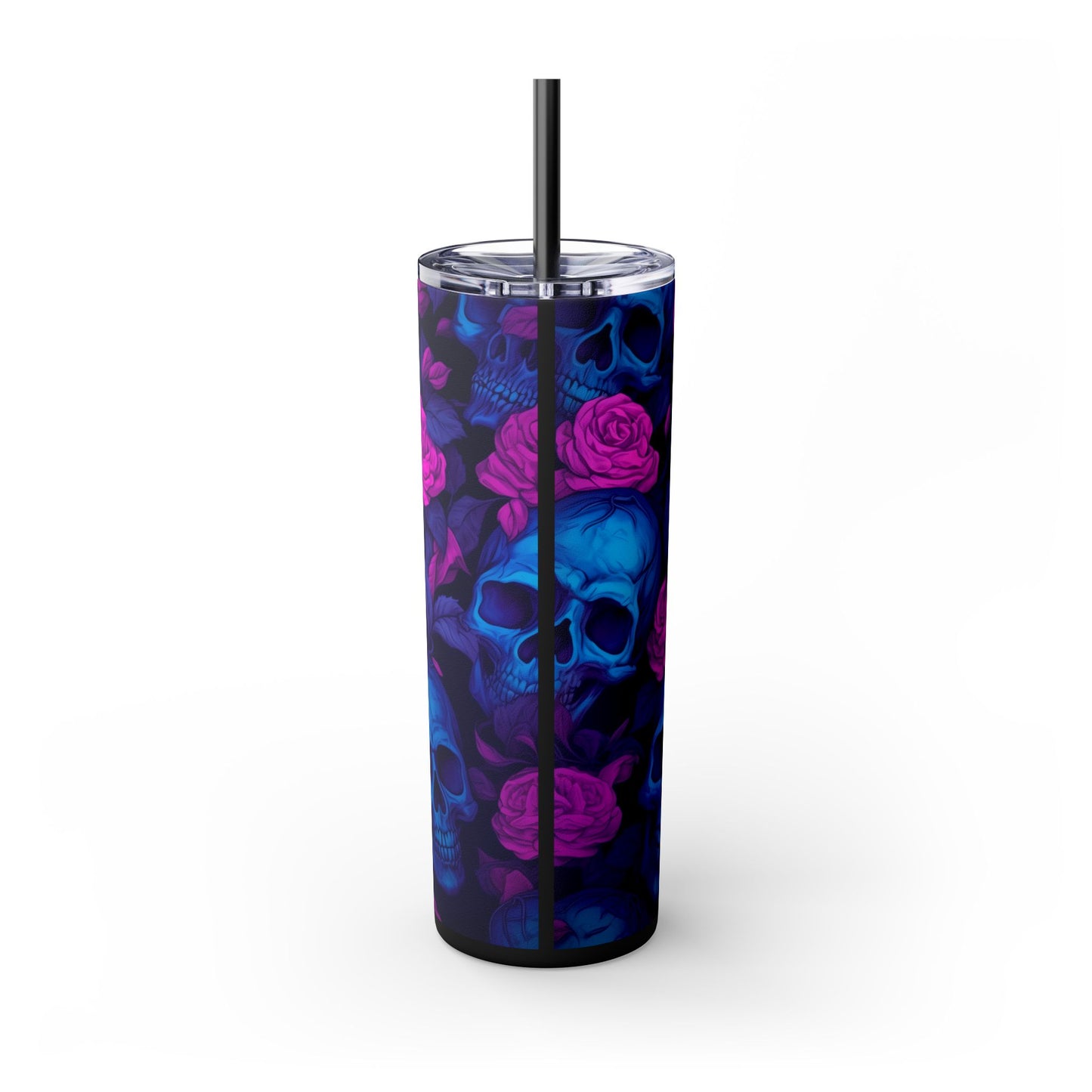 Skull's and Roses Tumbler with Straw, 20oz