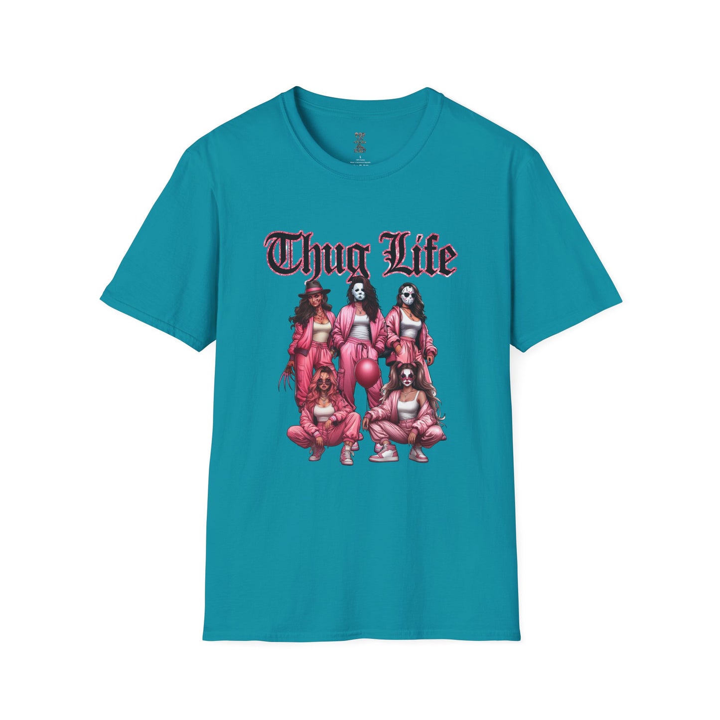 Pink Thug Life Horror Unisex Softstyle T-Shirt