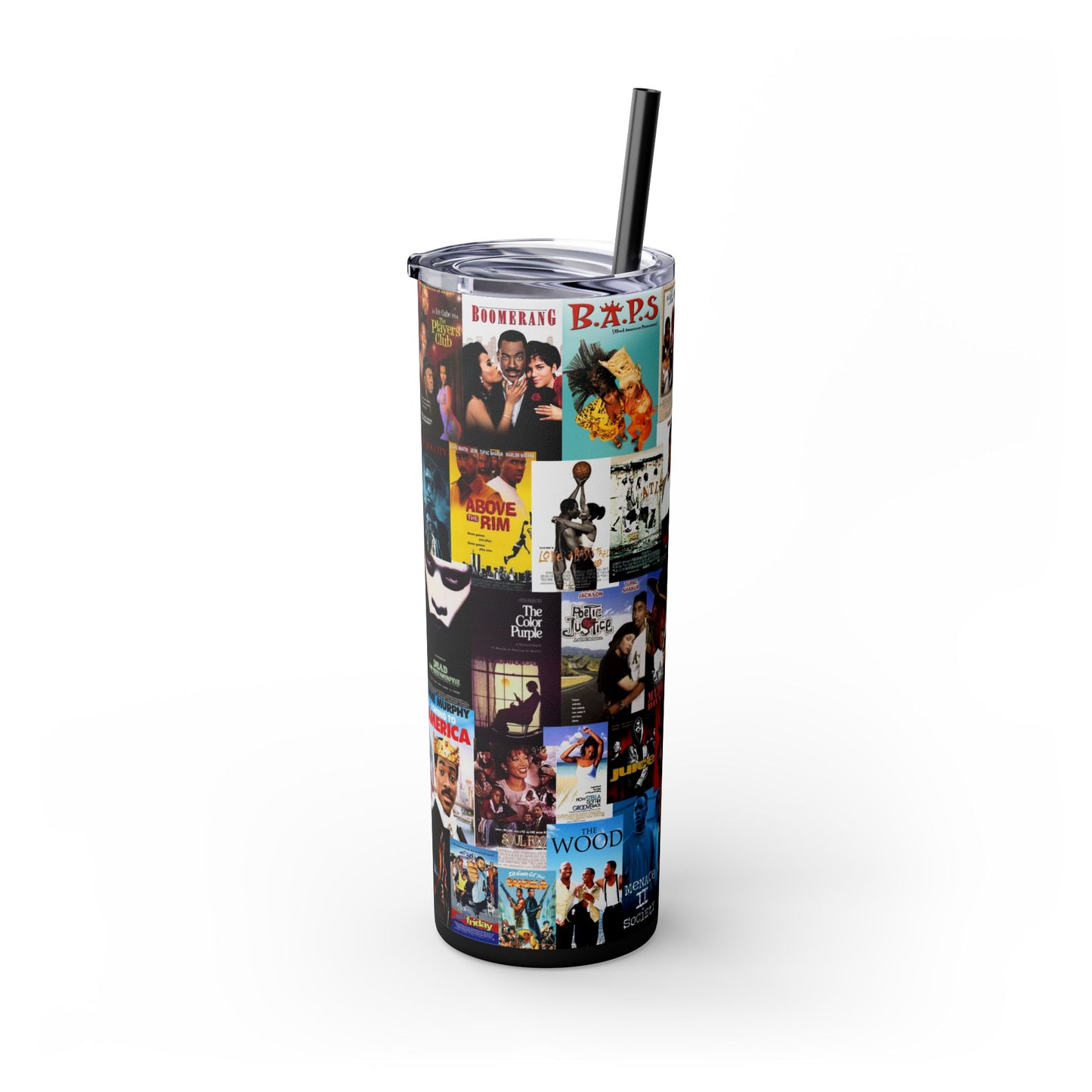 Classic Black Movies Tumbler with Straw, 20oz