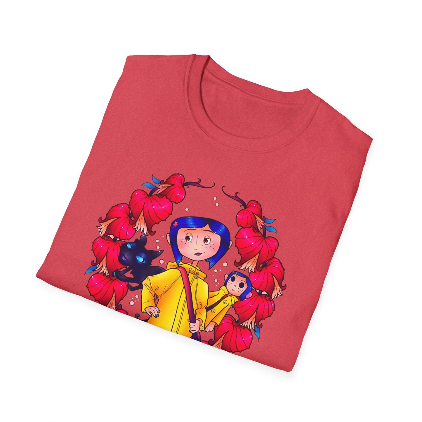 Coraline Yellow Rain Coat Unisex Softstyle T-Shirt