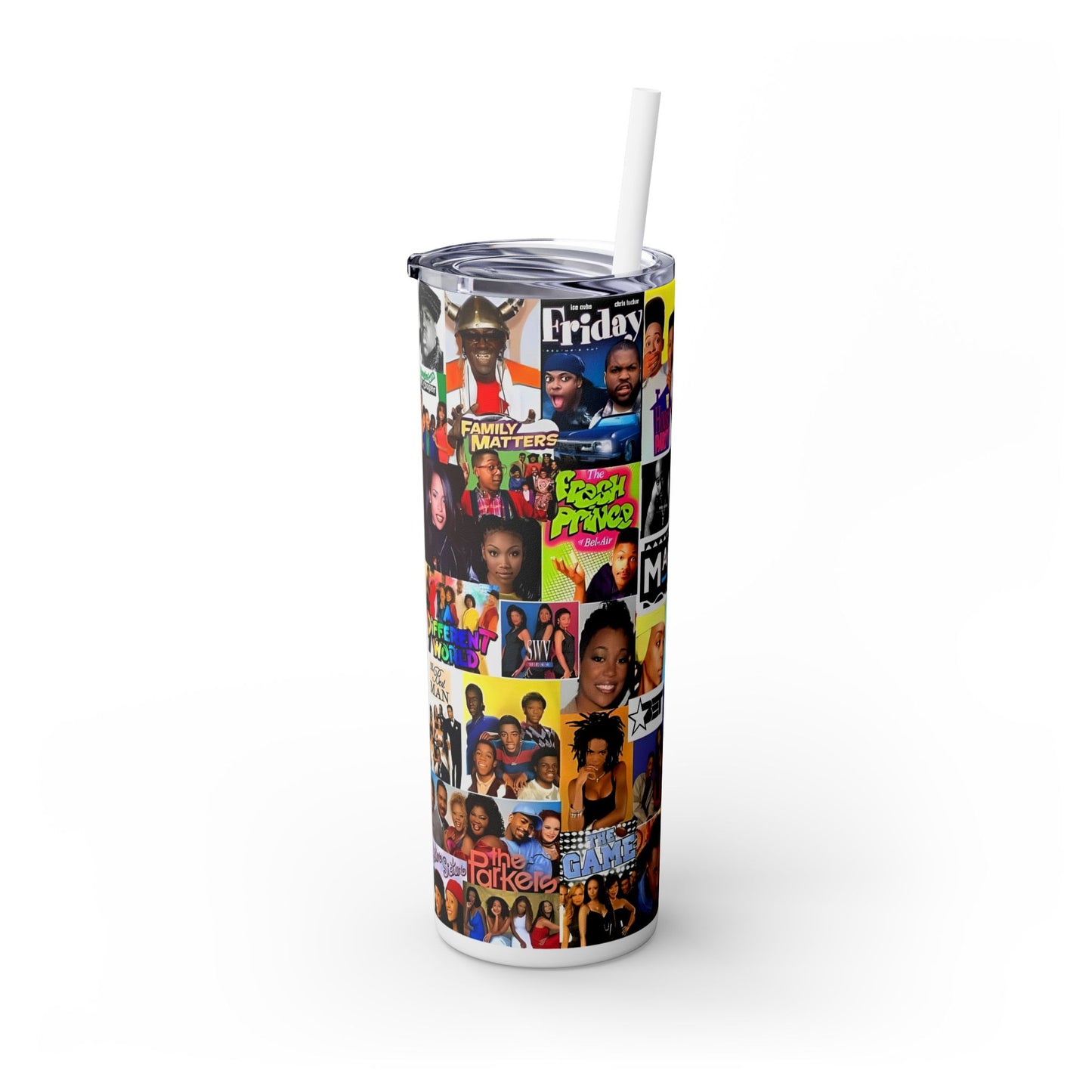 I Love the 90's Black Culture Tumbler with Straw, 20oz