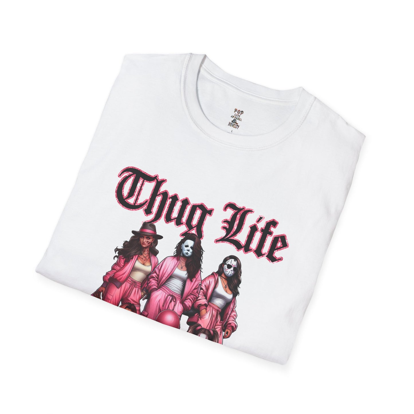 Pink Thug Life Horror Unisex Softstyle T-Shirt