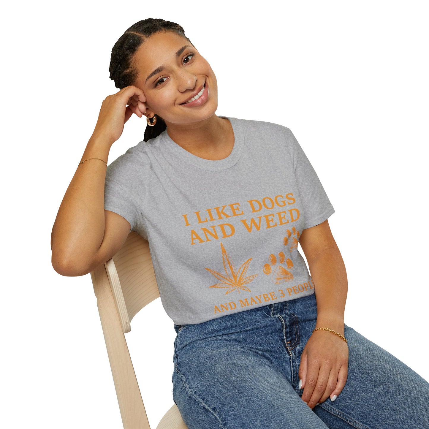 I Like Dogs and Weed Unisex Softstyle T-Shirt