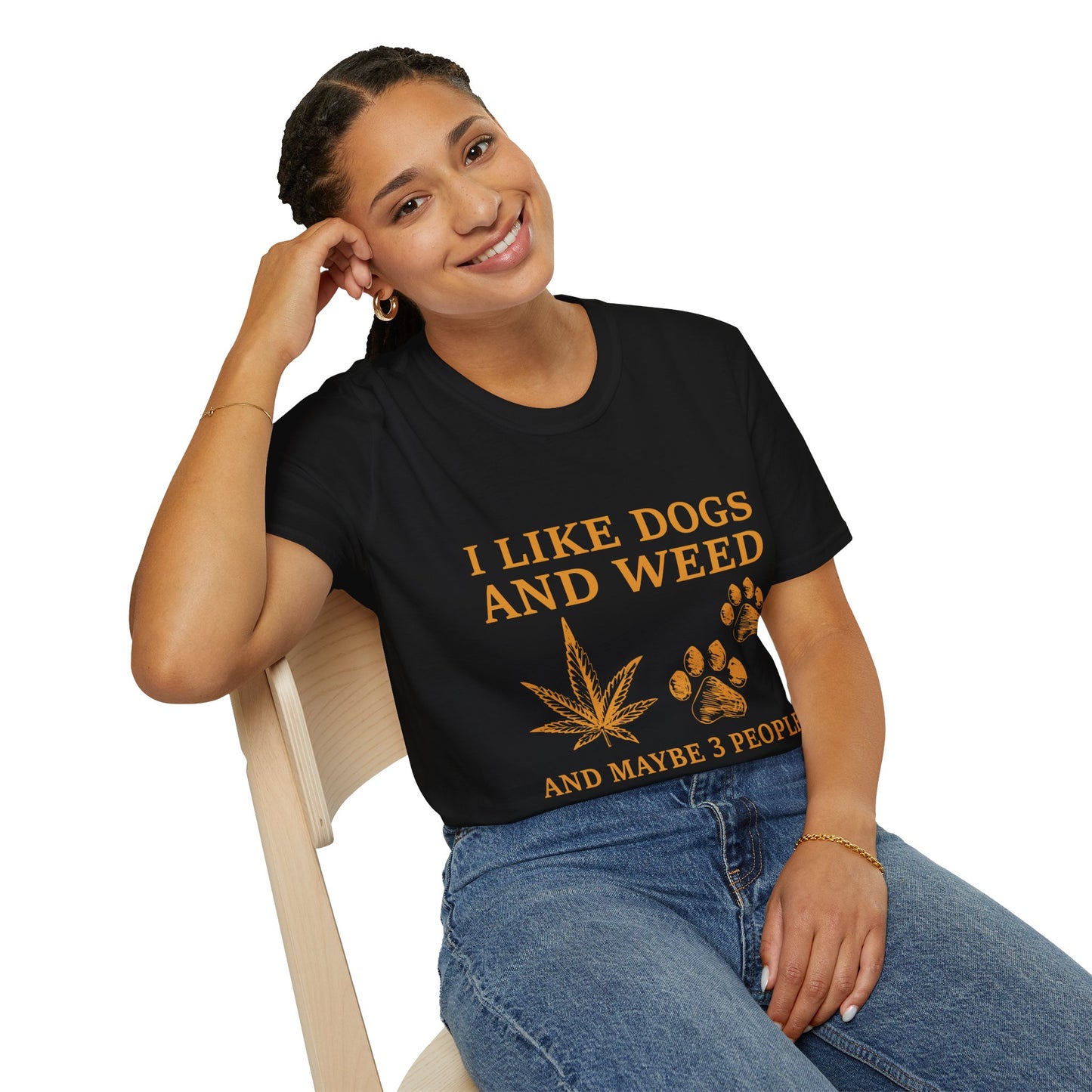 I Like Dogs and Weed Unisex Softstyle T-Shirt