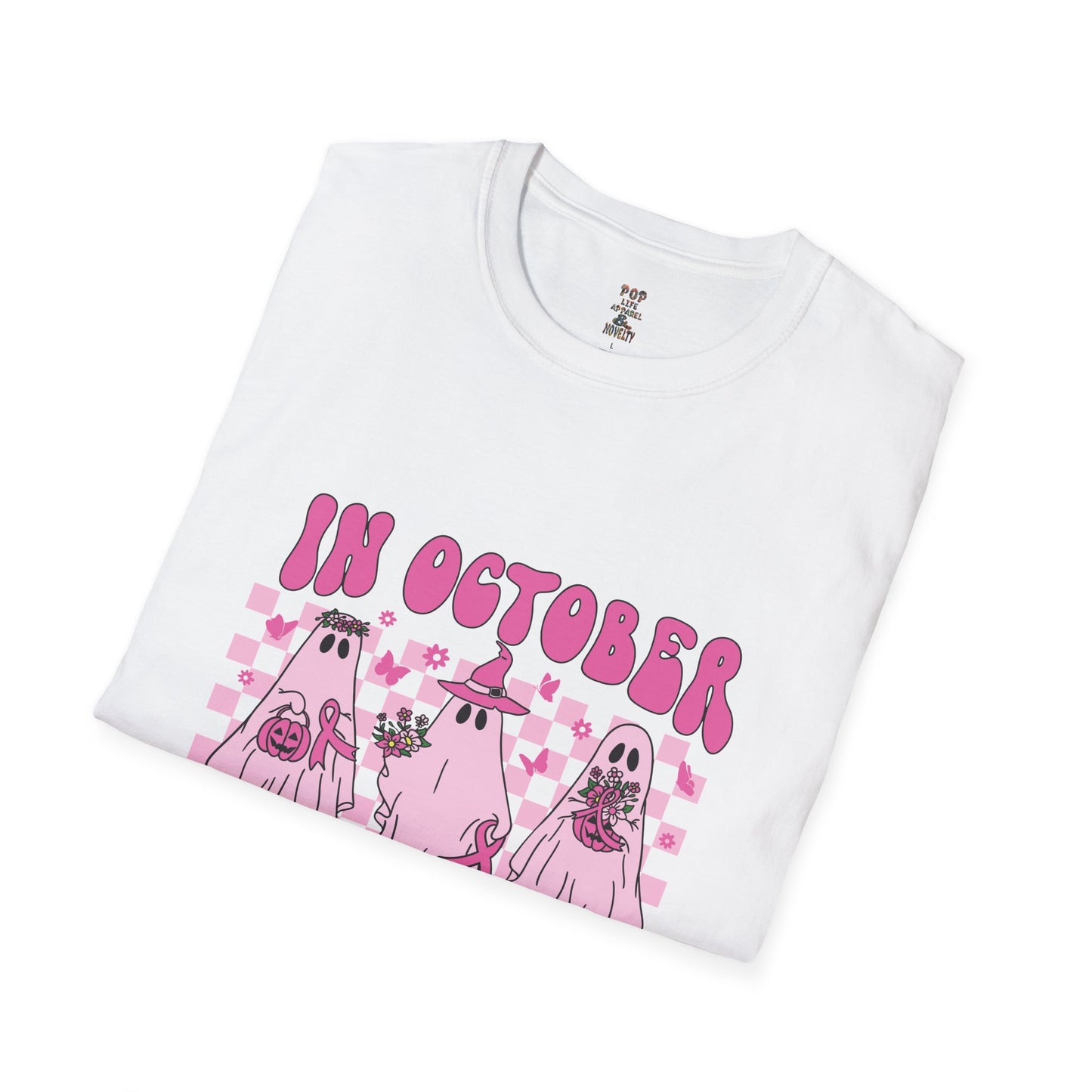 In October We Wear Pink Ghost Softstyle T-Shirt