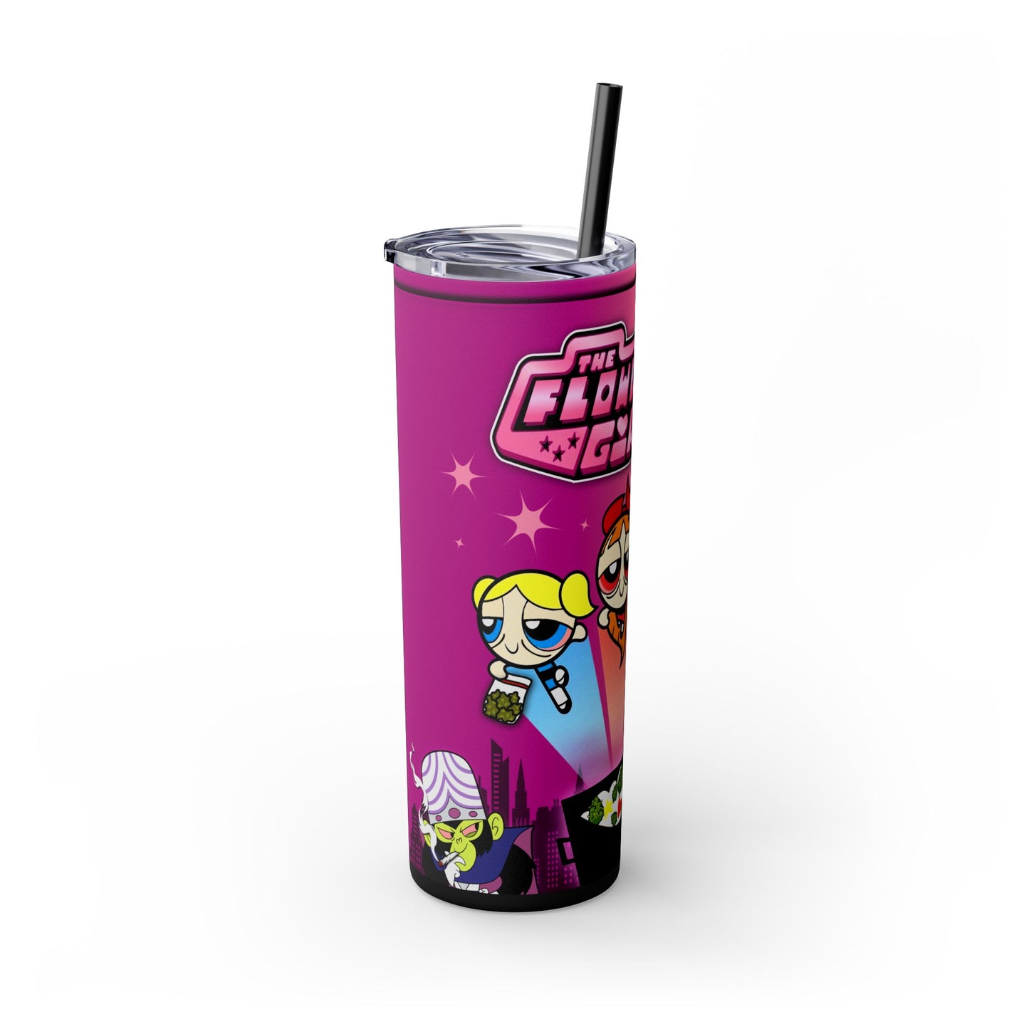 Flowerpuff Girls Tumbler with Straw, 20oz