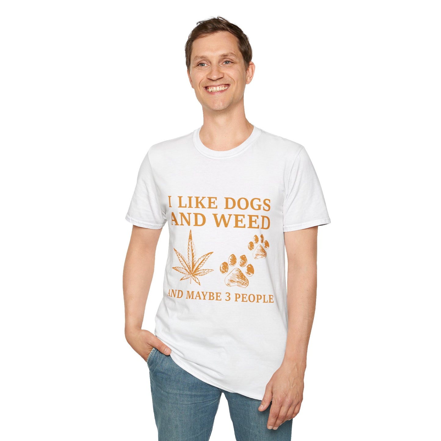 I Like Dogs and Weed Unisex Softstyle T-Shirt