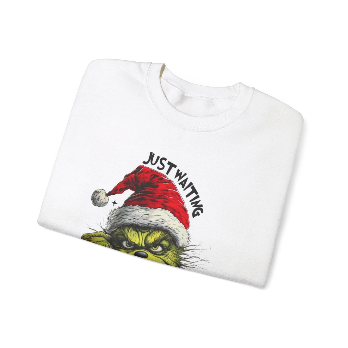 Grinch "Just Waiting on Christmas" Grinch Unisex Heavy Blend™ Crewneck Sweatshirt