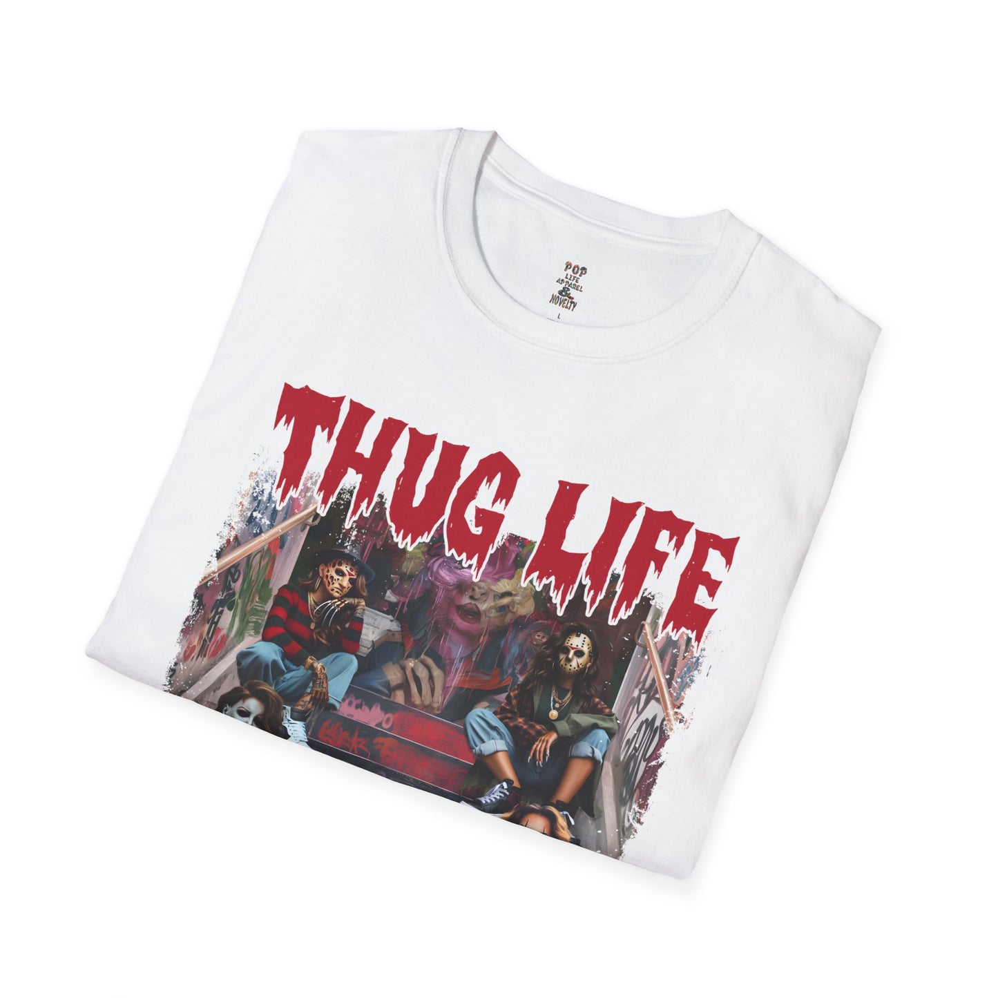 Thug Life Horror Female Stairs Pose Unisex Softstyle T-Shirt