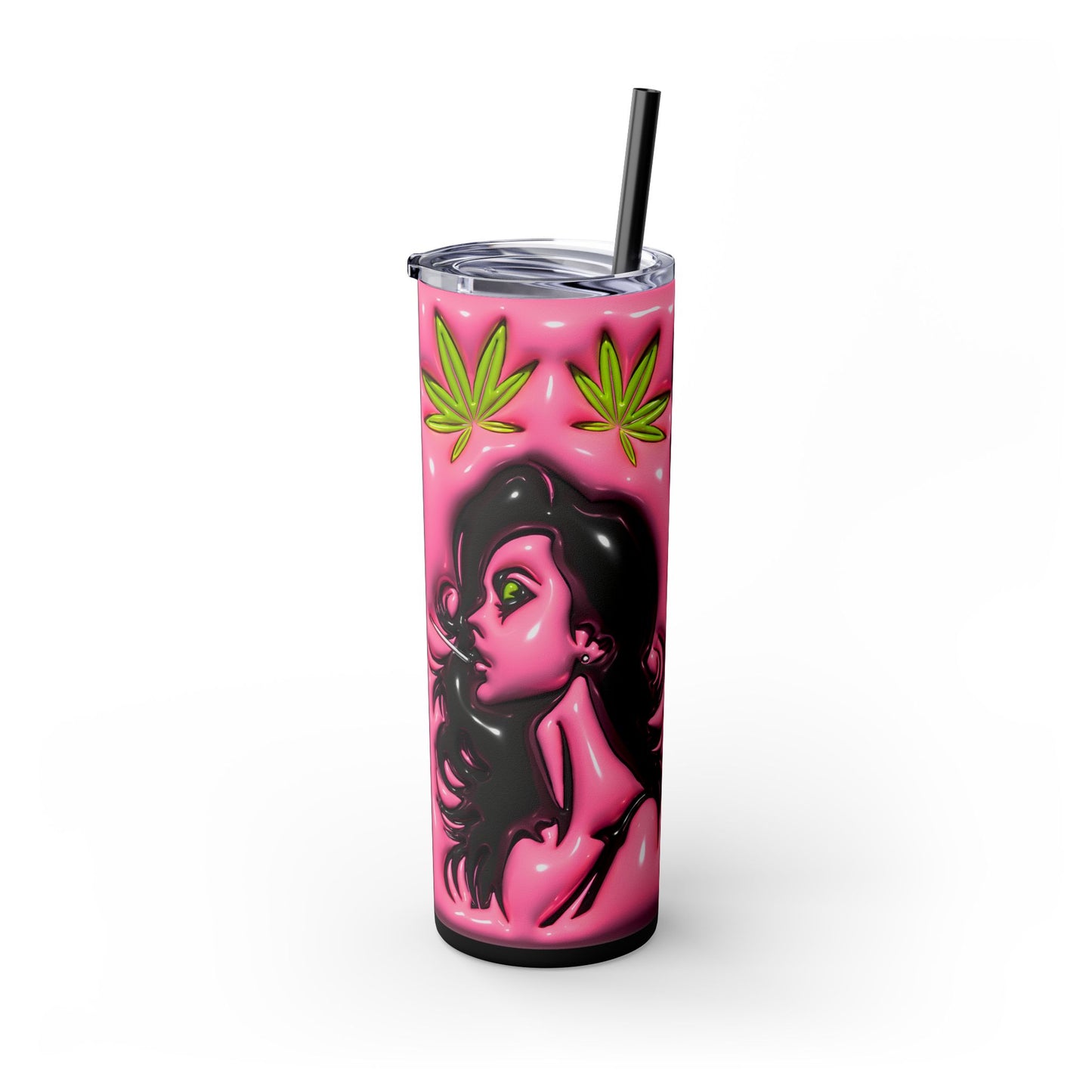 Sativa Diva Skinny Tumbler with Straw, 20oz