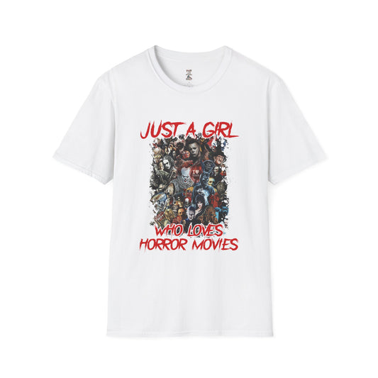 Copy of Just a Girl who likes Horror Movies Unisex Softstyle T-Shirt