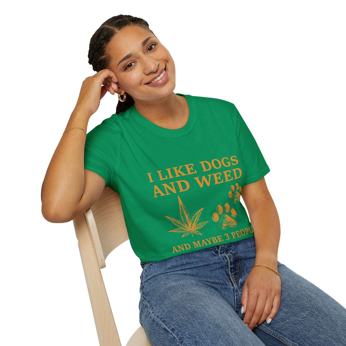 I Like Dogs and Weed Unisex Softstyle T-Shirt