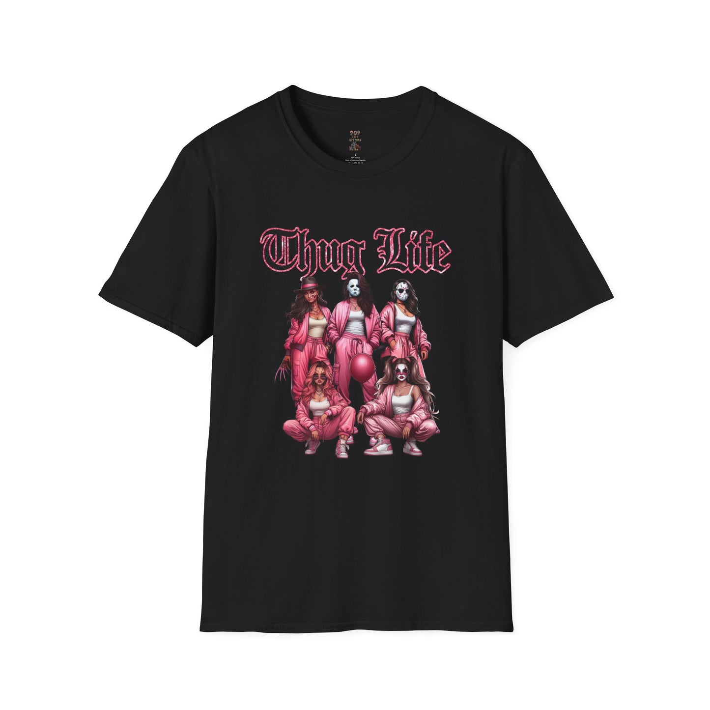 Pink Thug Life Horror Unisex Softstyle T-Shirt