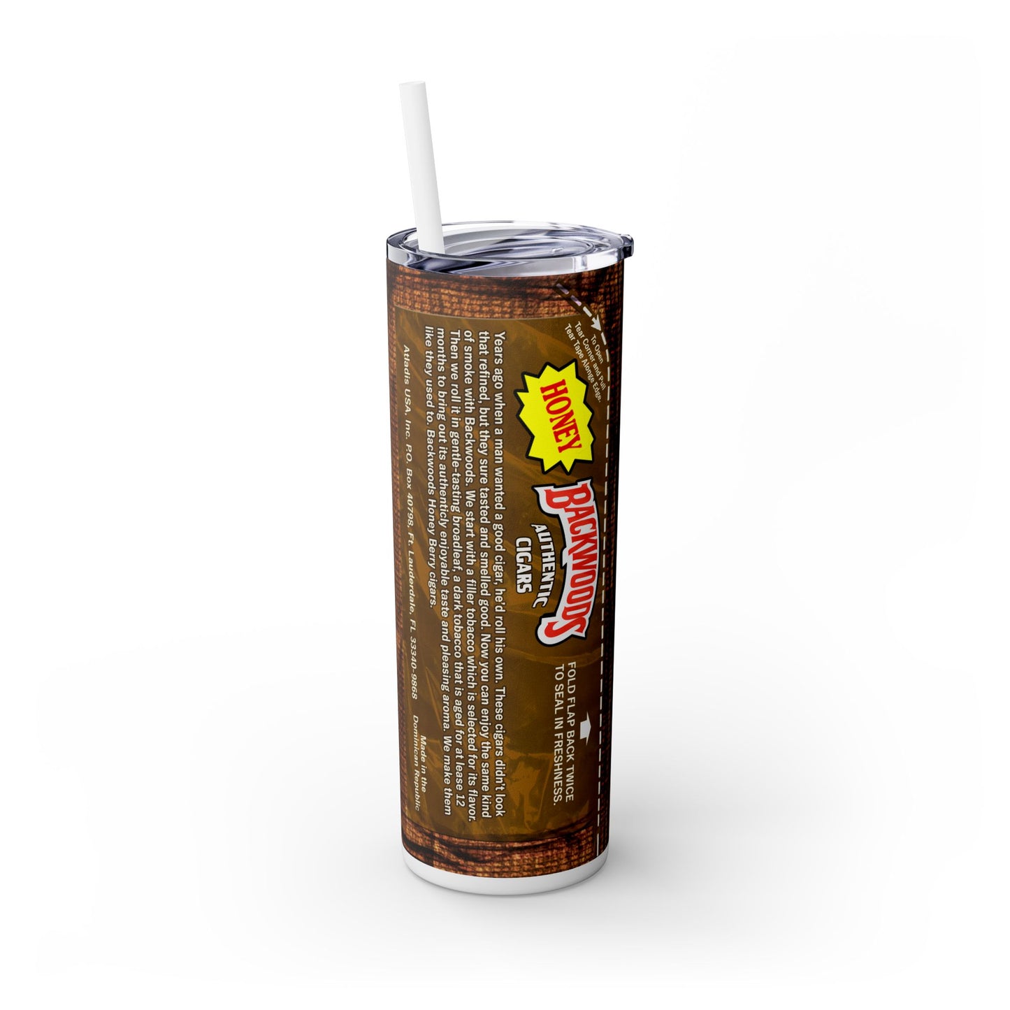 Brown Backwoods Tumbler with Straw, 20oz