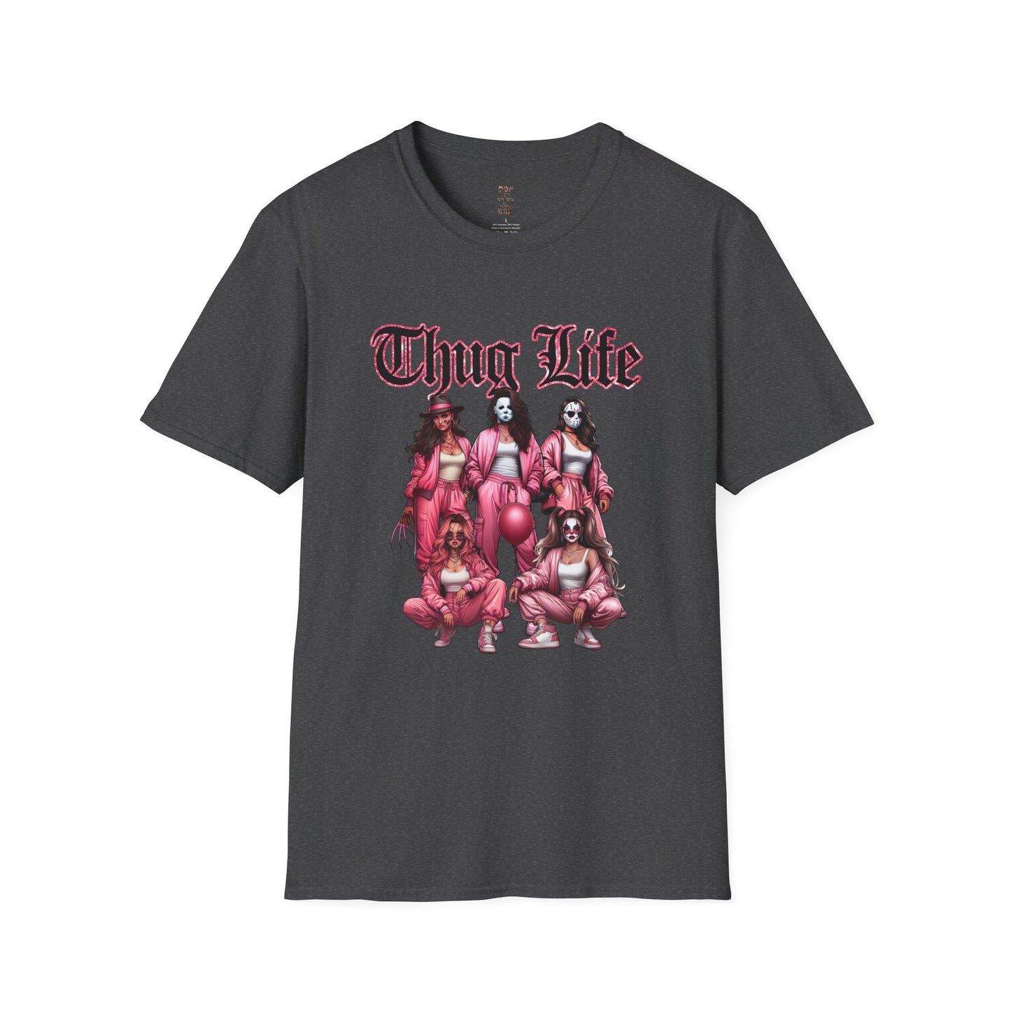 Pink Thug Life Horror Unisex Softstyle T-Shirt