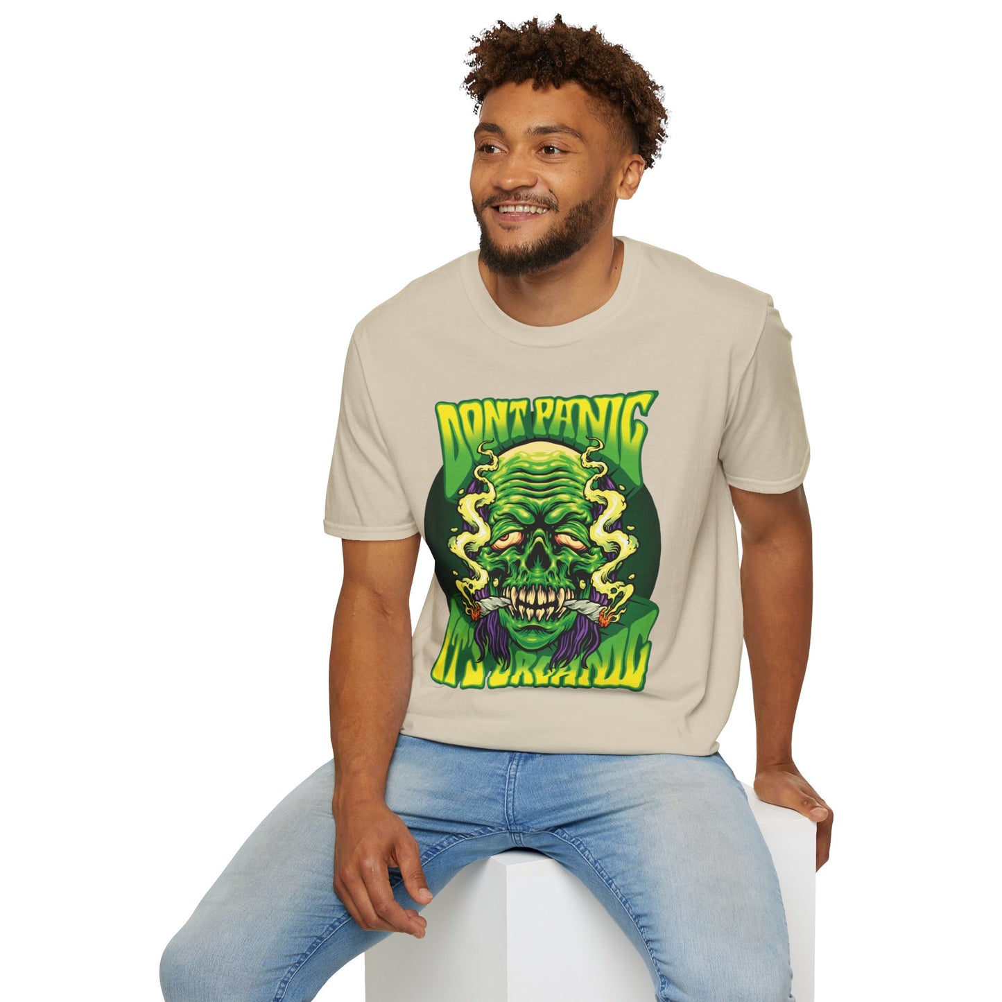 Don't Panic it's Organic Unisex Softstyle T-Shirt