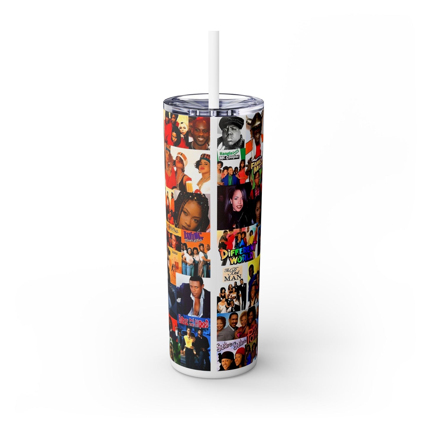 I Love the 90's Black Culture Tumbler with Straw, 20oz