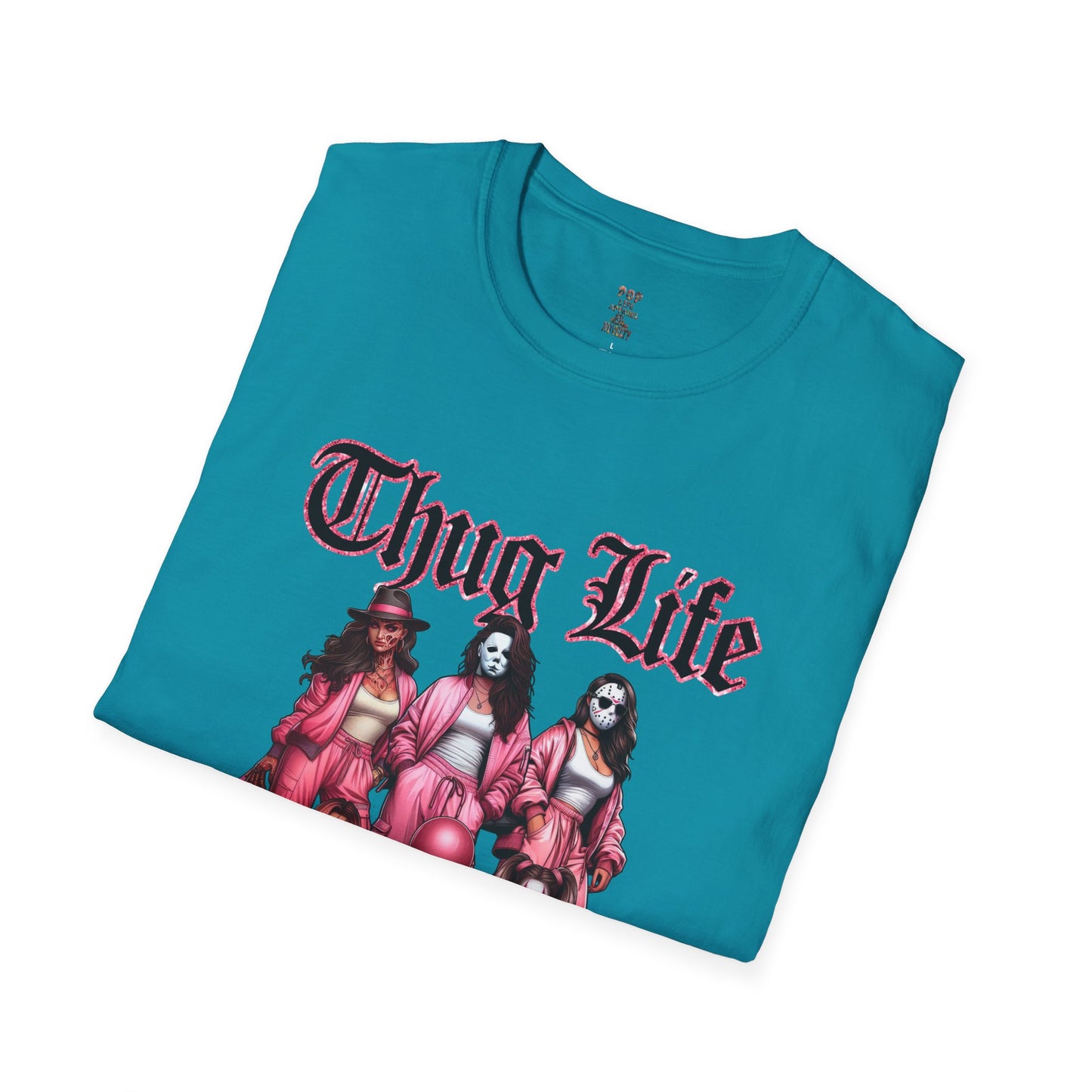 Pink Thug Life Horror Unisex Softstyle T-Shirt