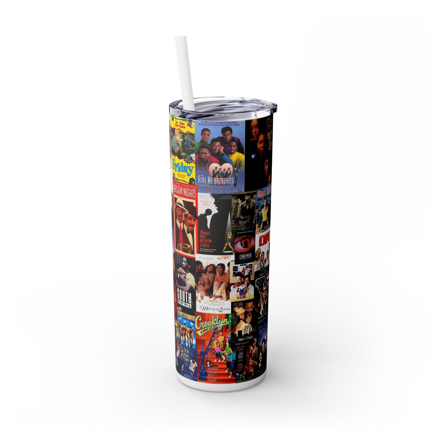 Classic Black Movies Tumbler with Straw, 20oz