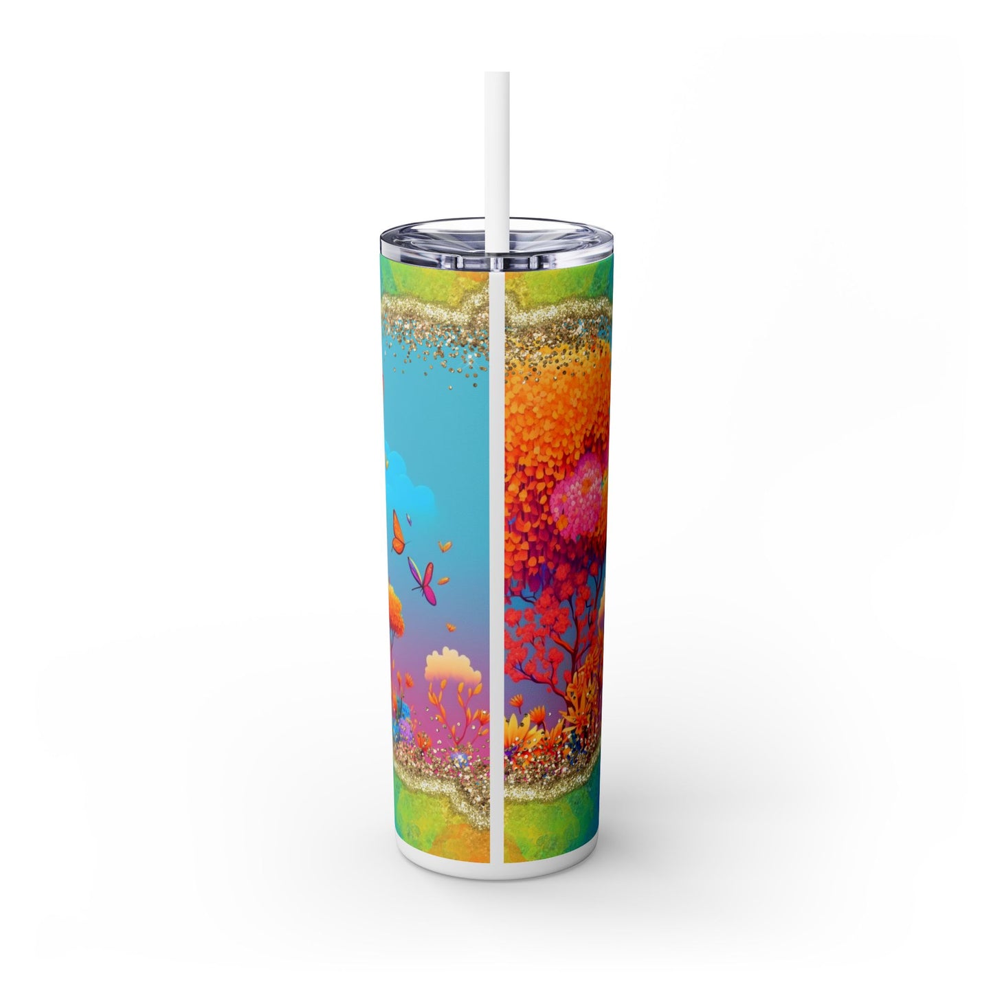 Rainbow Giraffe Tumbler with Straw, 20oz