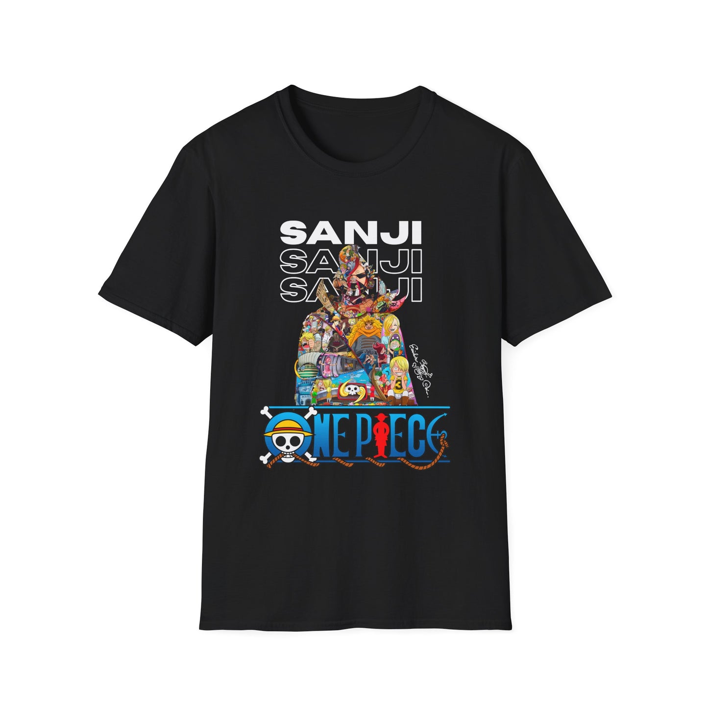 Sanji OnePiece Collage Softstyle T-Shirt